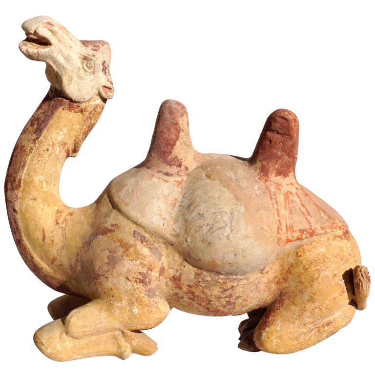 Tang Dynasty Whimsical Bactrian Camel Sculpture at 1stDibs