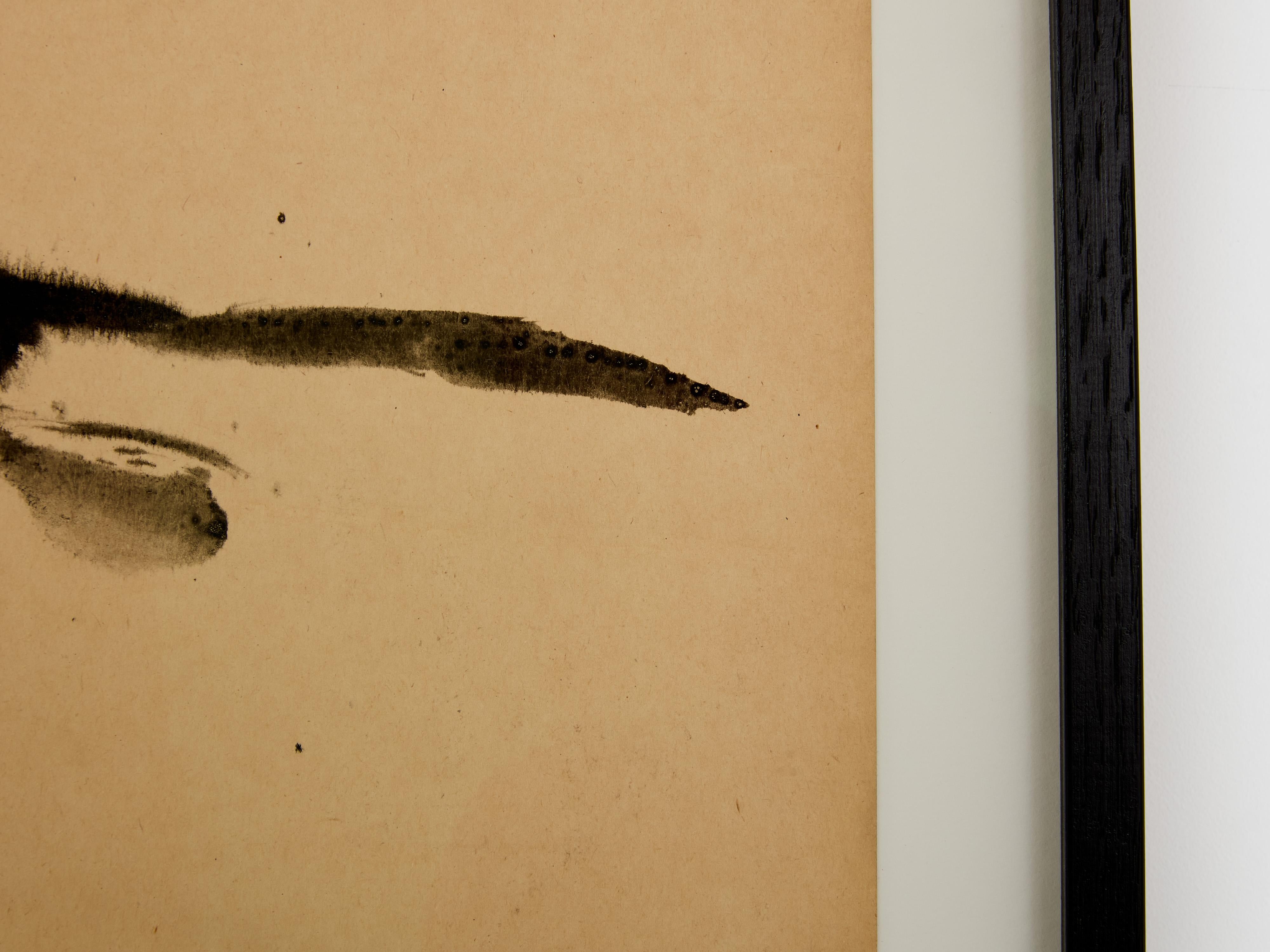 T’ang Haywen signed diptych ink on beige paper 1970 Bon état - En vente à Paris, IDF