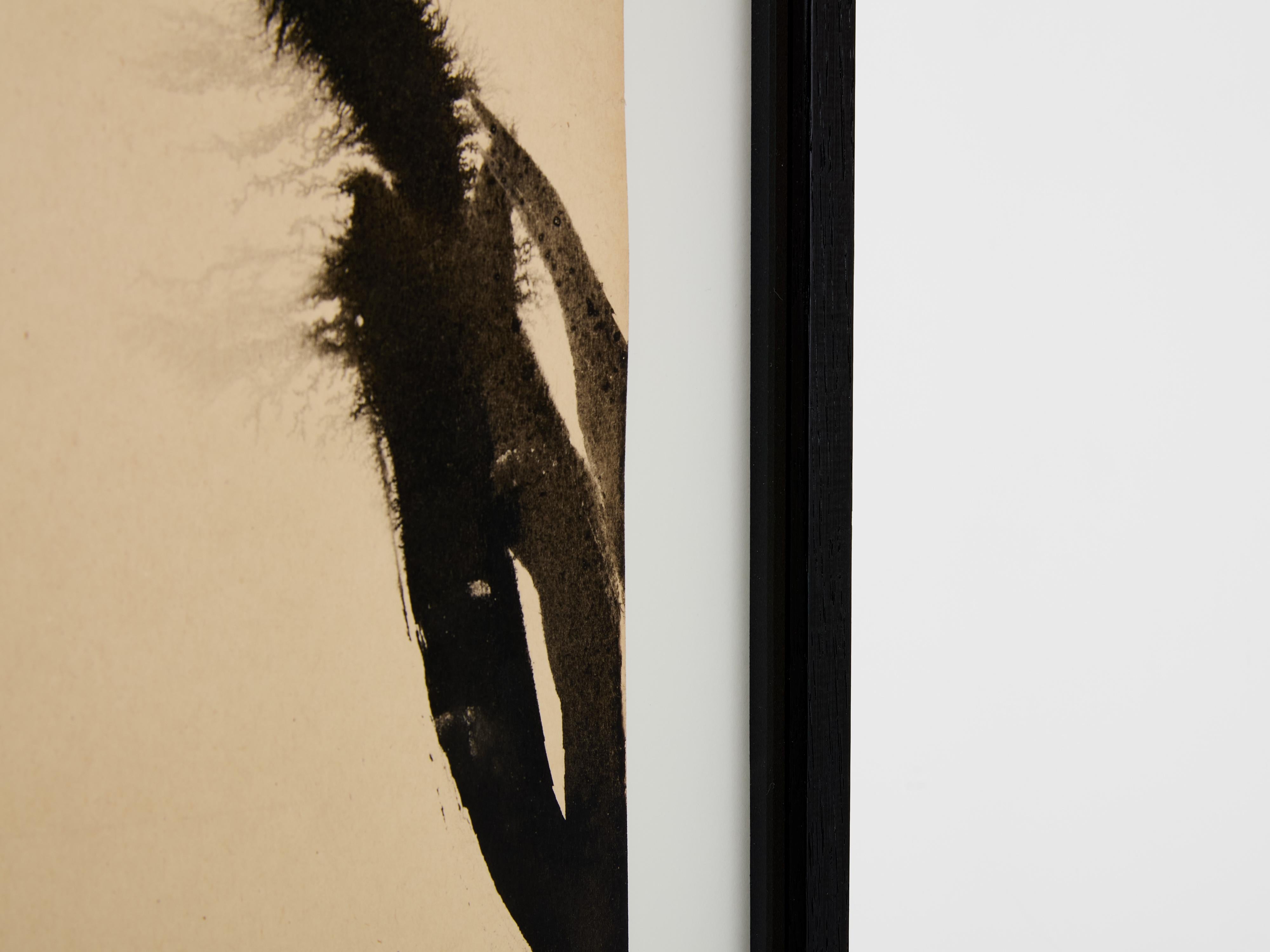 Carta T’ang Haywen signed diptych ink on beige paper 1972 in vendita