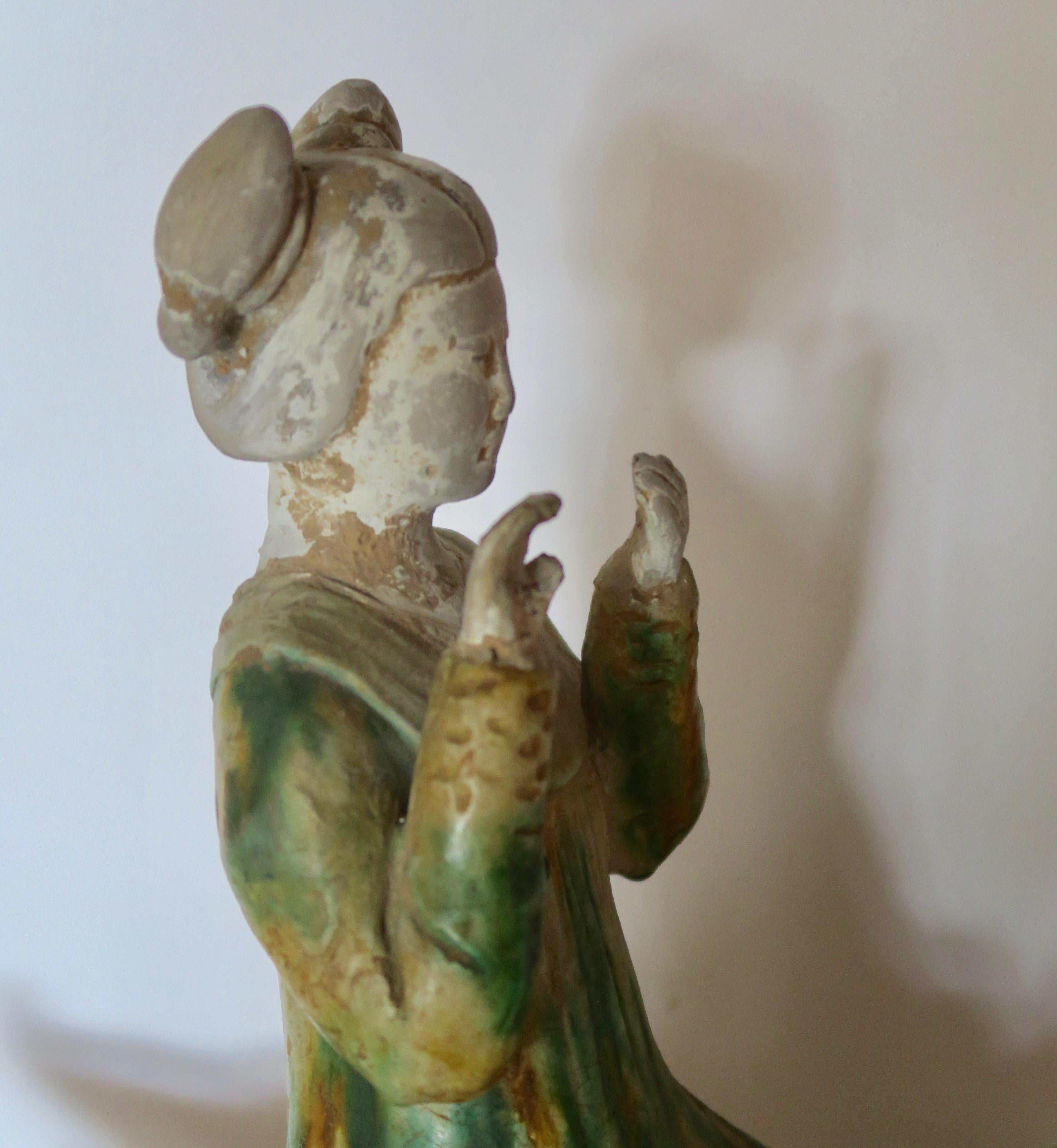 Tang Sancai Glazed Terracotta Horse with Lady Musician For Sale 2