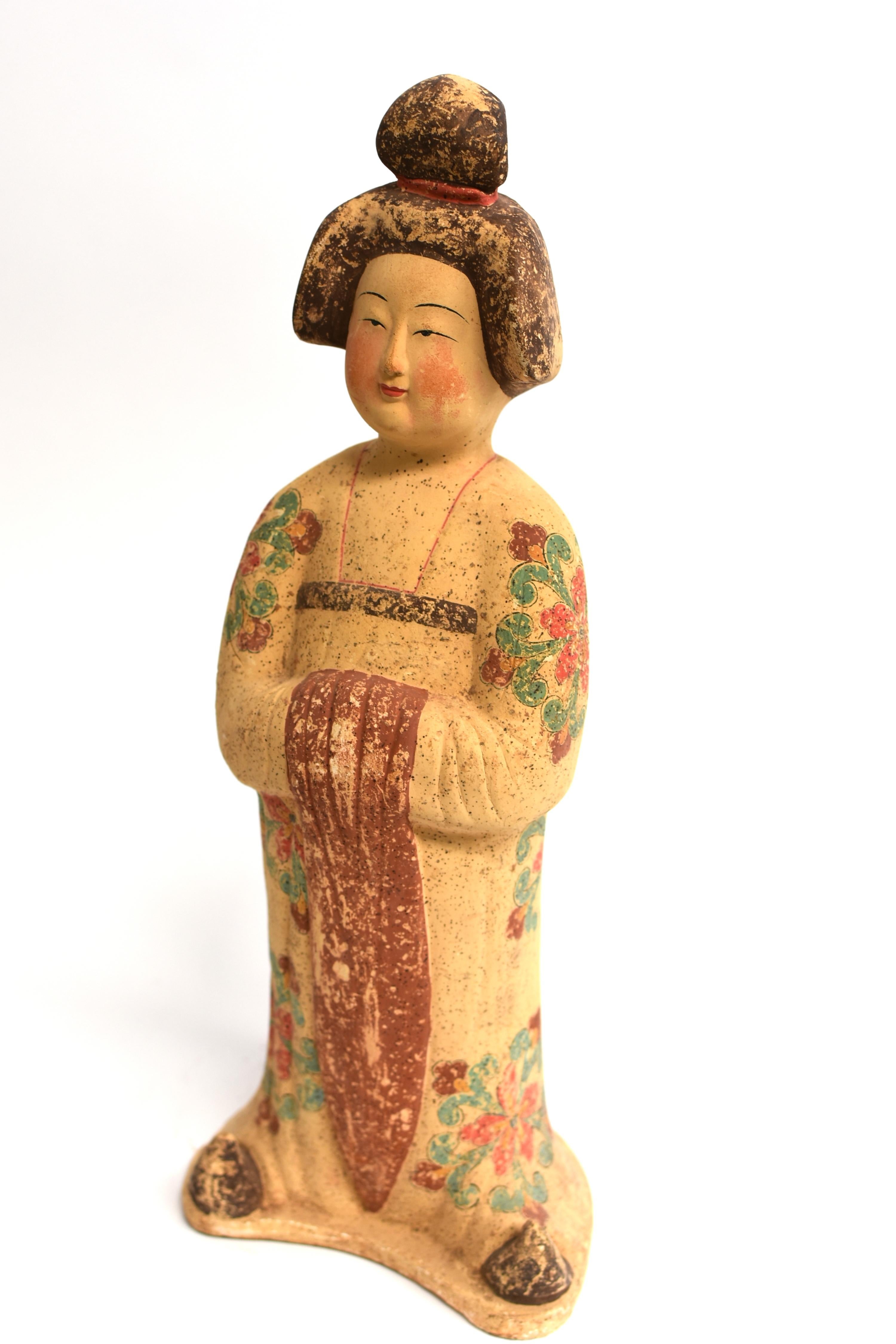 Chinese Tang Style Pottery Court Lady