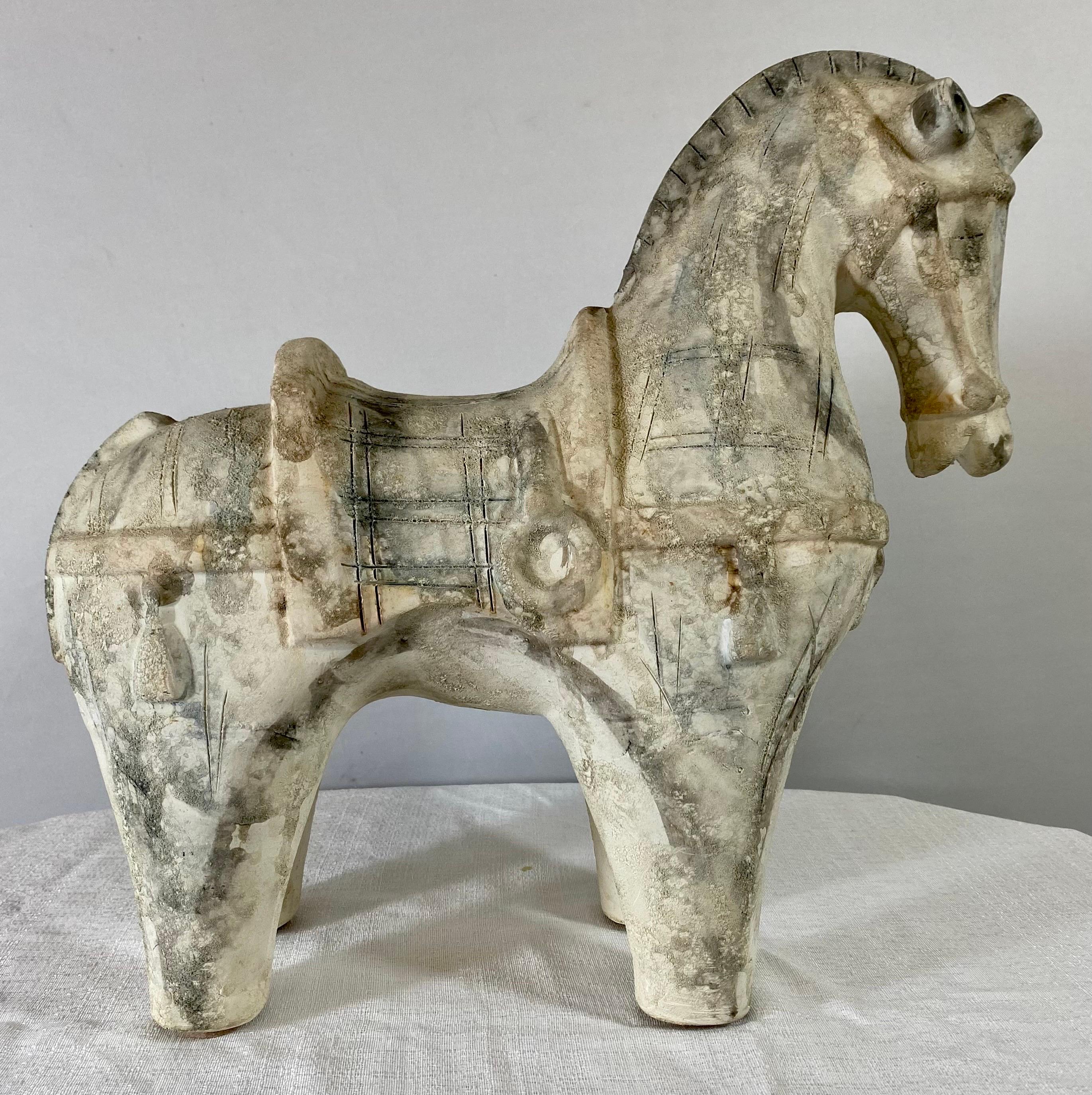 Tang Style Pottery Horse Sculpture  In Good Condition For Sale In Plainview, NY