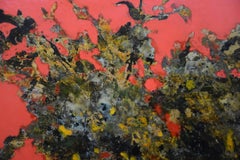 Daisy Garden - Sunset - Lacquer painting by Tang Xuan Doan, Vietnam