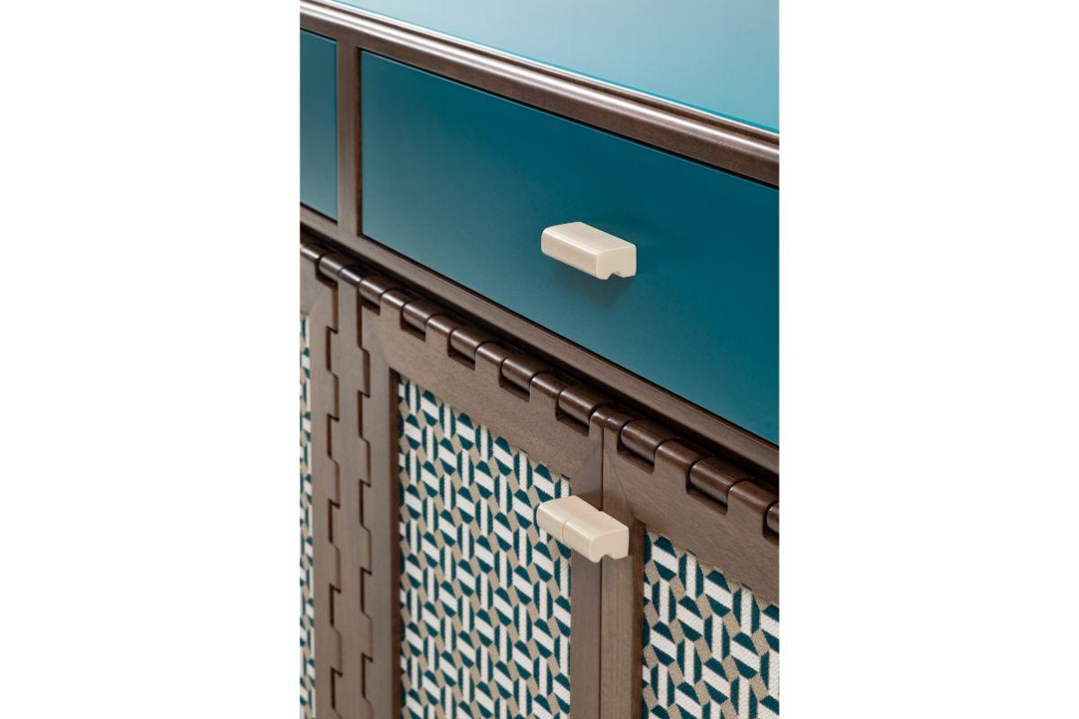 Modern Tangara Fabric Panels Long Sideboard by Luis Pons