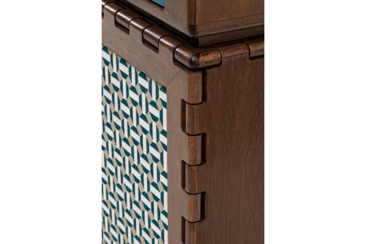 American Tangara Fabric Panels Long Sideboard by Luis Pons