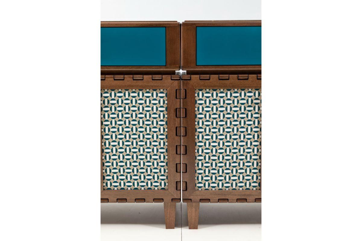 Hand-Crafted Tangara Fabric Panels Long Sideboard by Luis Pons
