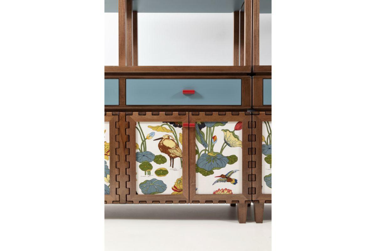 American Tangara Fabric Panels Sideboard by Luis Pons