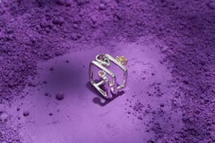 Tangency Ring in Sterling Silver 925 with Tanzanite & Tourmaline by SAKRA