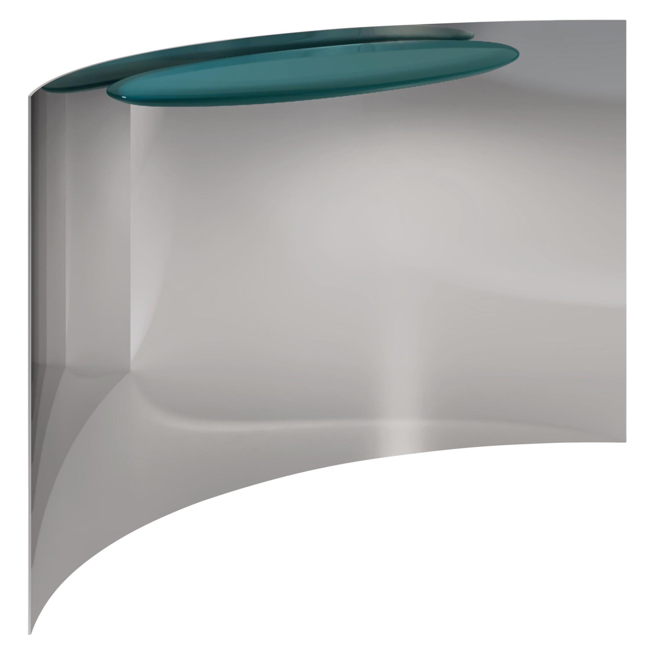 Tangent Contemporary Console in Metal and Lacquered Top