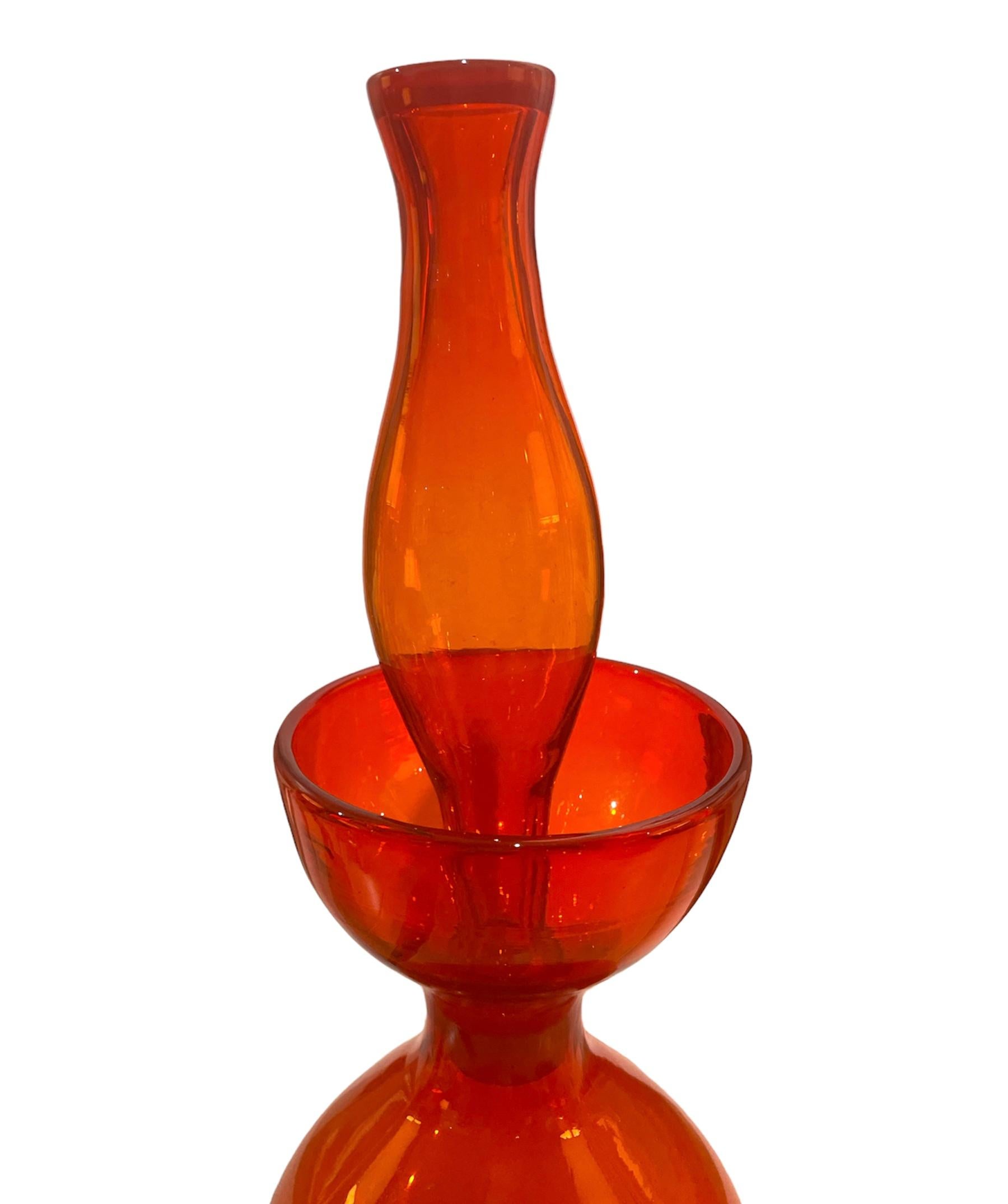 Mid-Century Modern Tangerine Decanter by Blenko