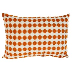 Tangerine Geometric Decorative Throw Pillow, USA Made