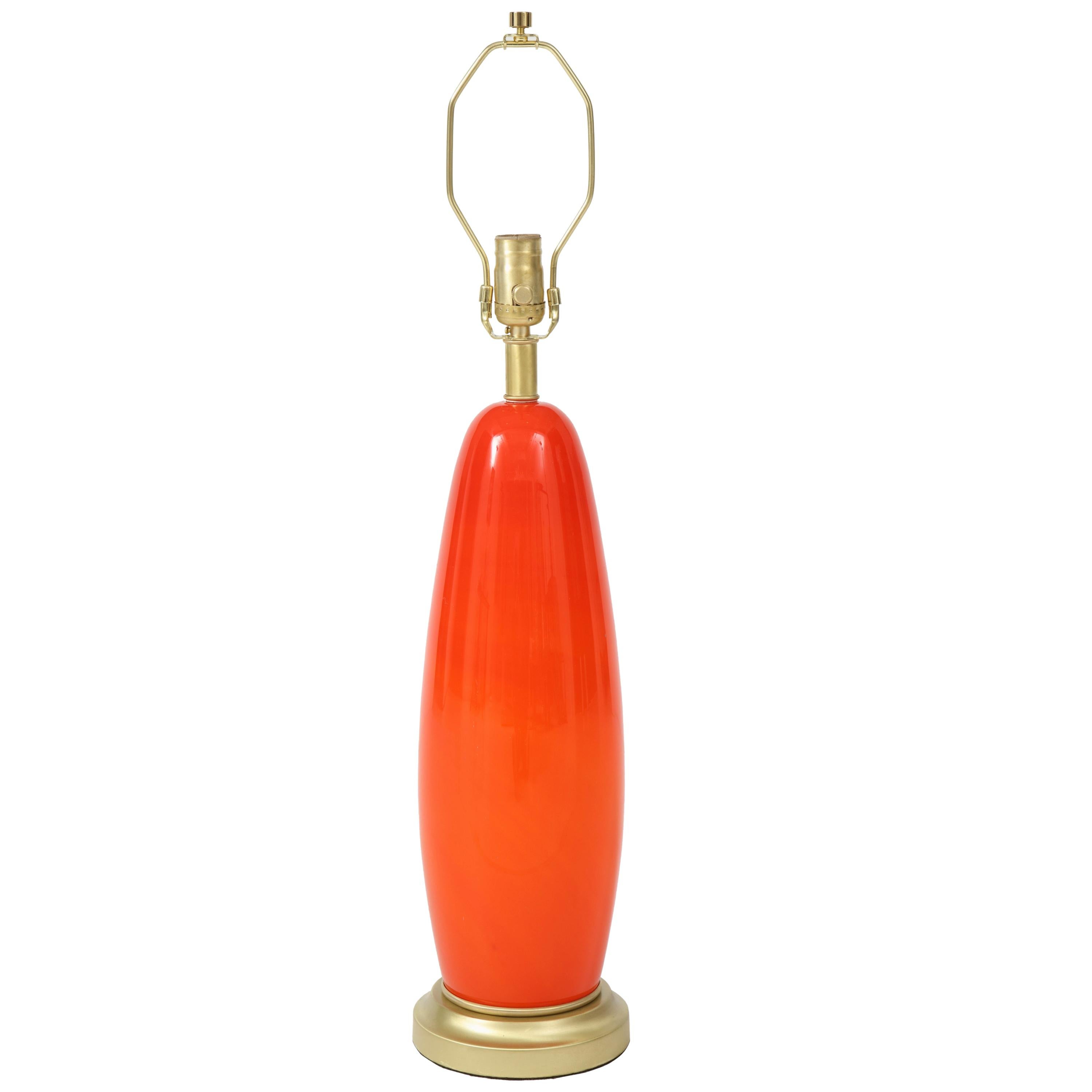 Lampe aus bernsteinfarbenem Muranoglas