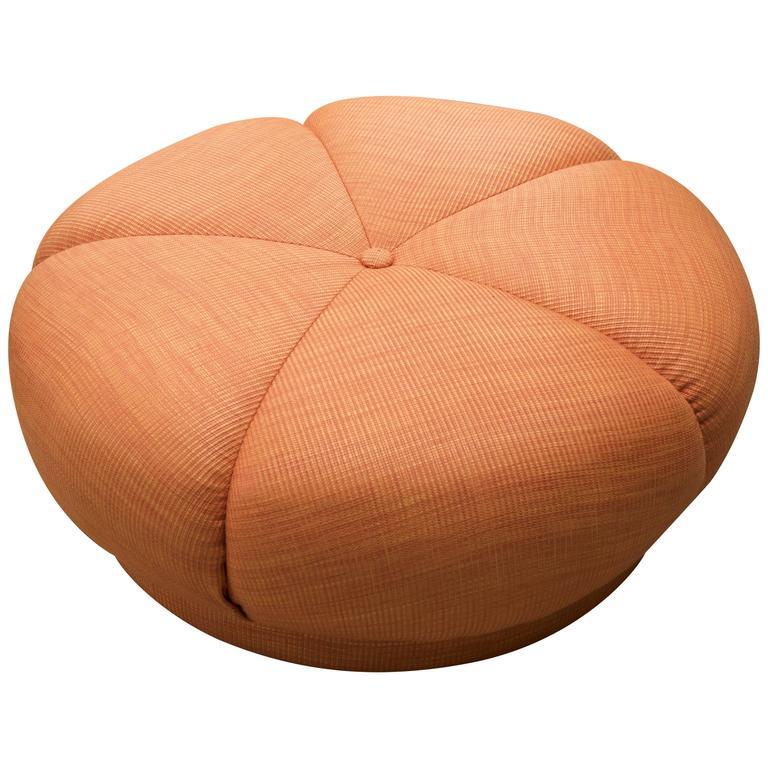 Late 20th Century Tangerine Ottoman For Sale