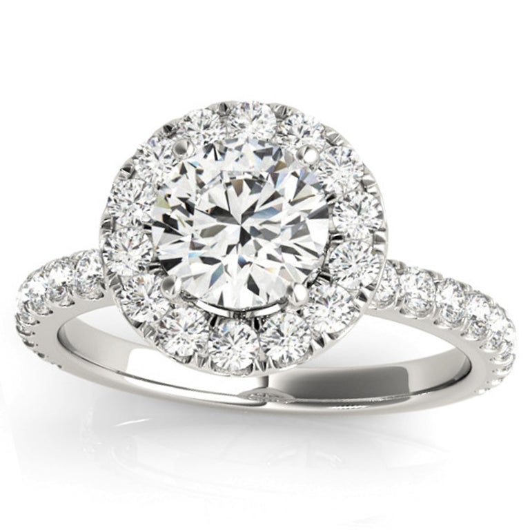Diamonds Halo Accented GIA Certified Round Brilliant Cut Engagement ...