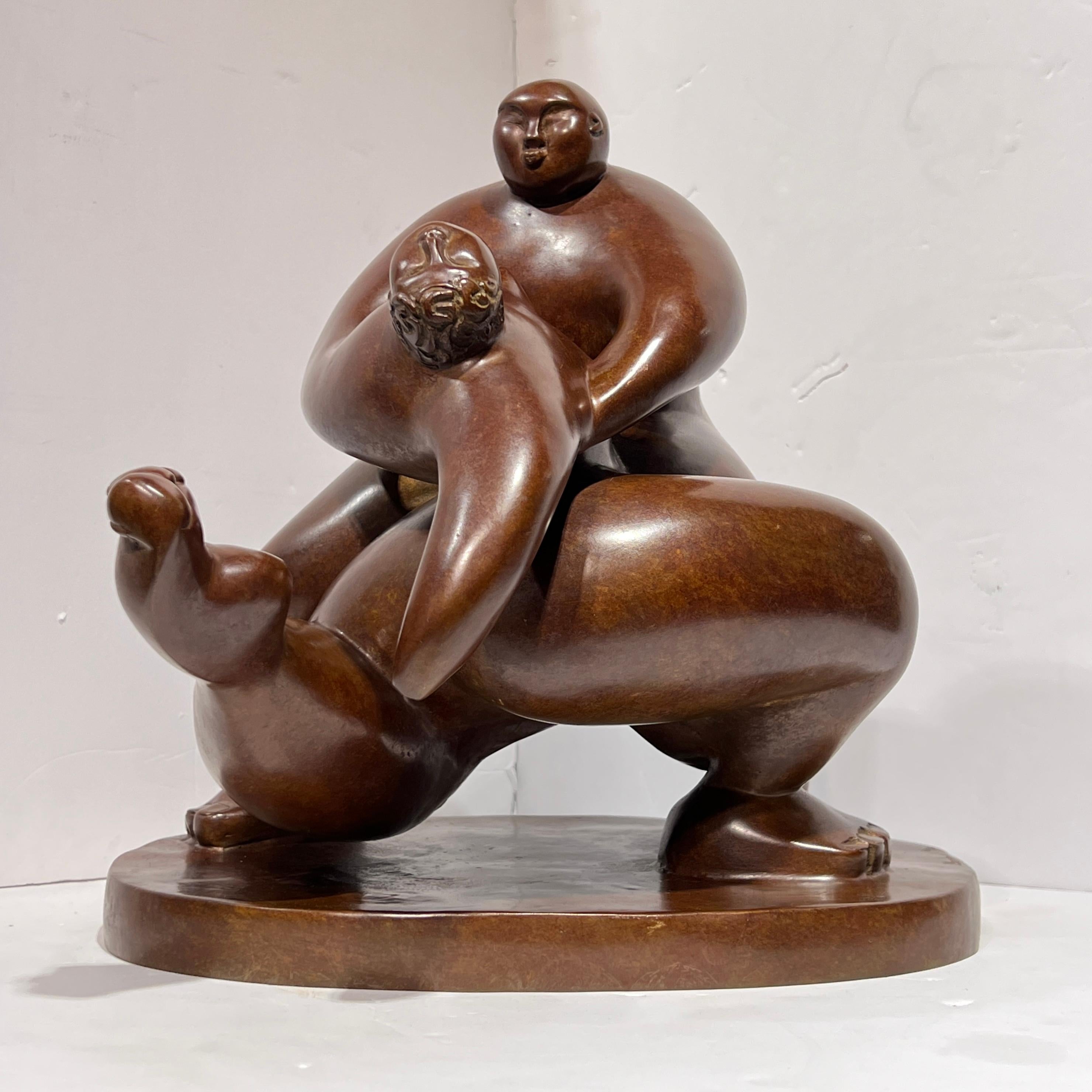 French Tango Figurative Bronze Sculpture by Françoise Abraham For Sale