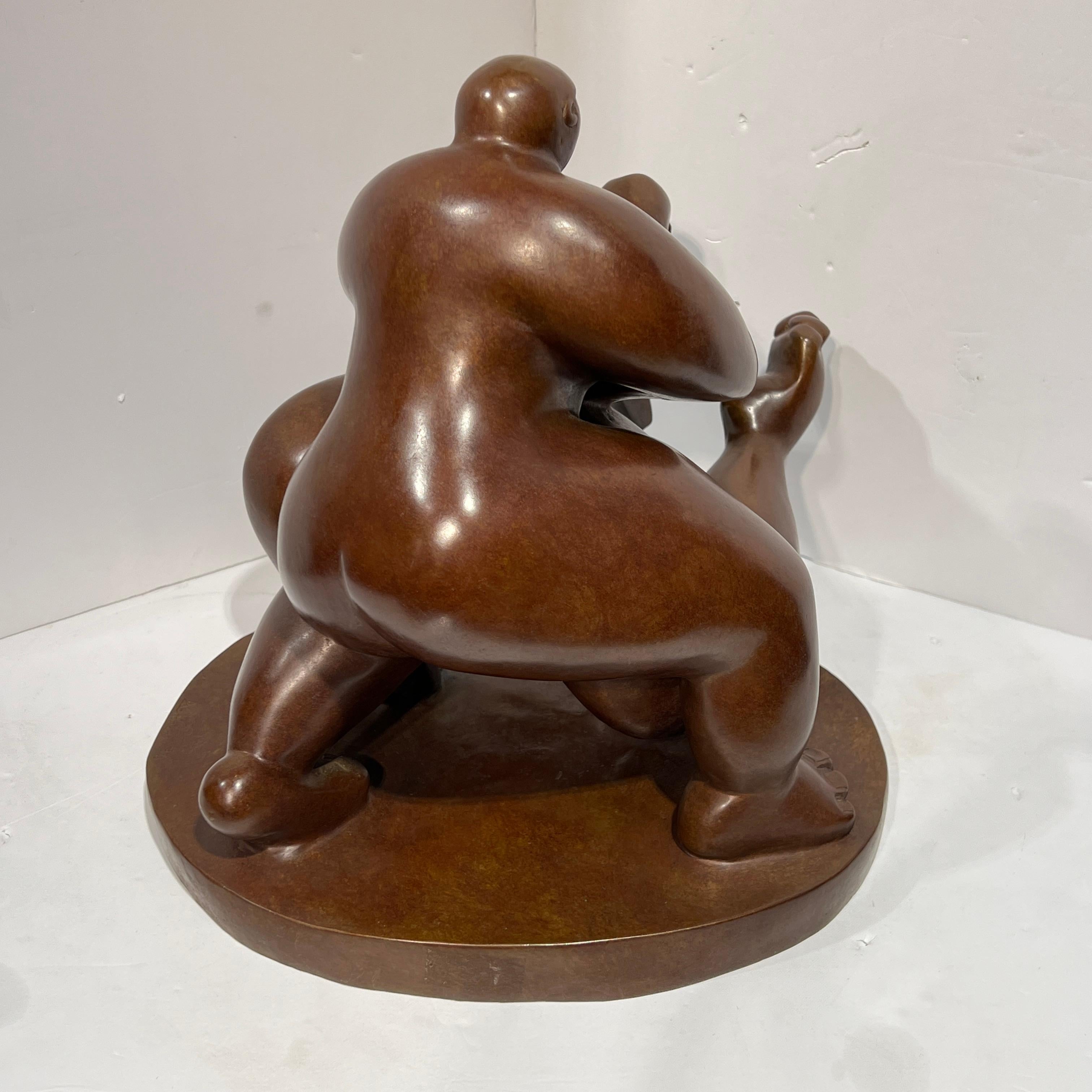 Contemporary Tango Figurative Bronze Sculpture by Françoise Abraham For Sale