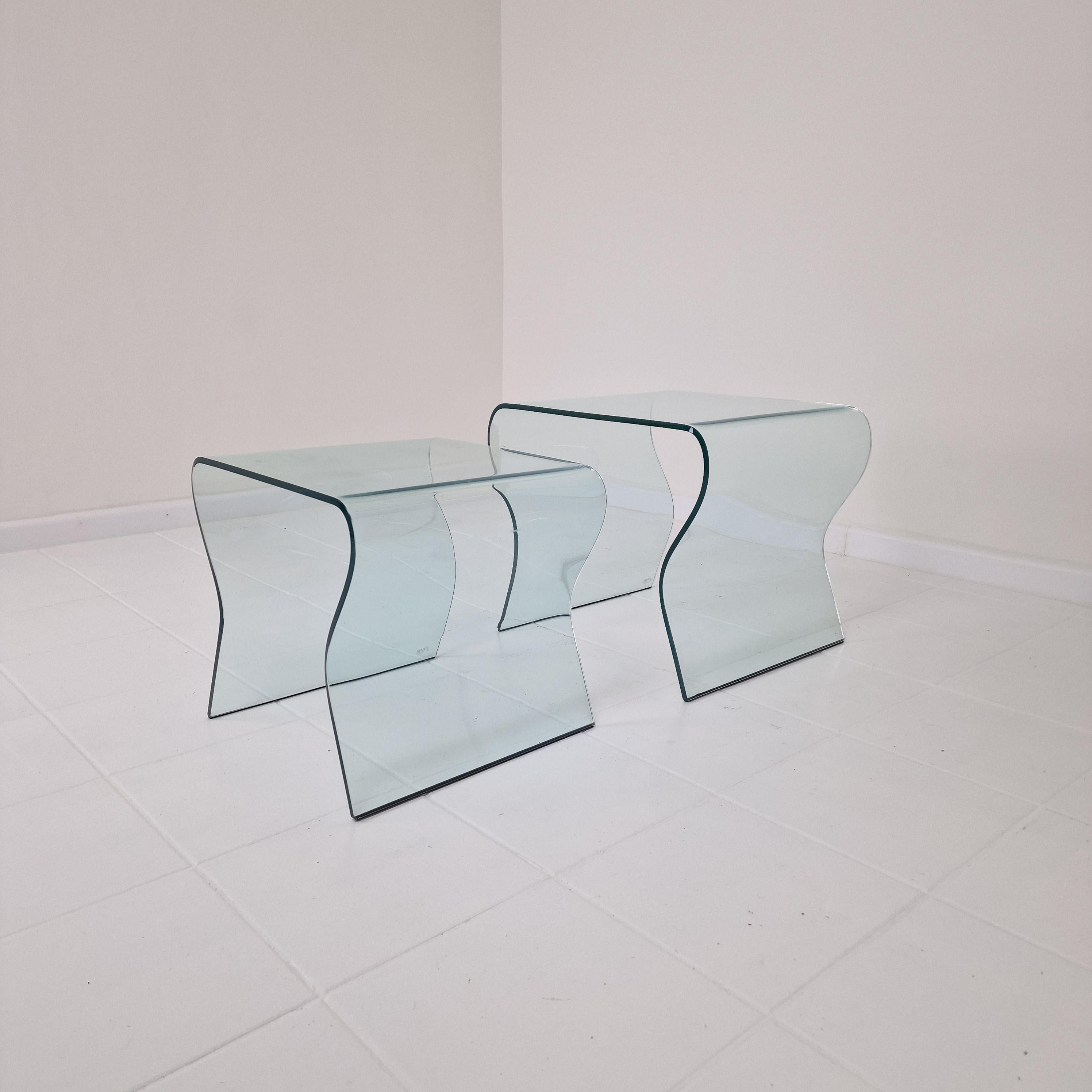 „Tango“ Glas-Stapeltisch-Set aus Glas von Fabio Di Bartolomei für Fiam Italia im Angebot 5
