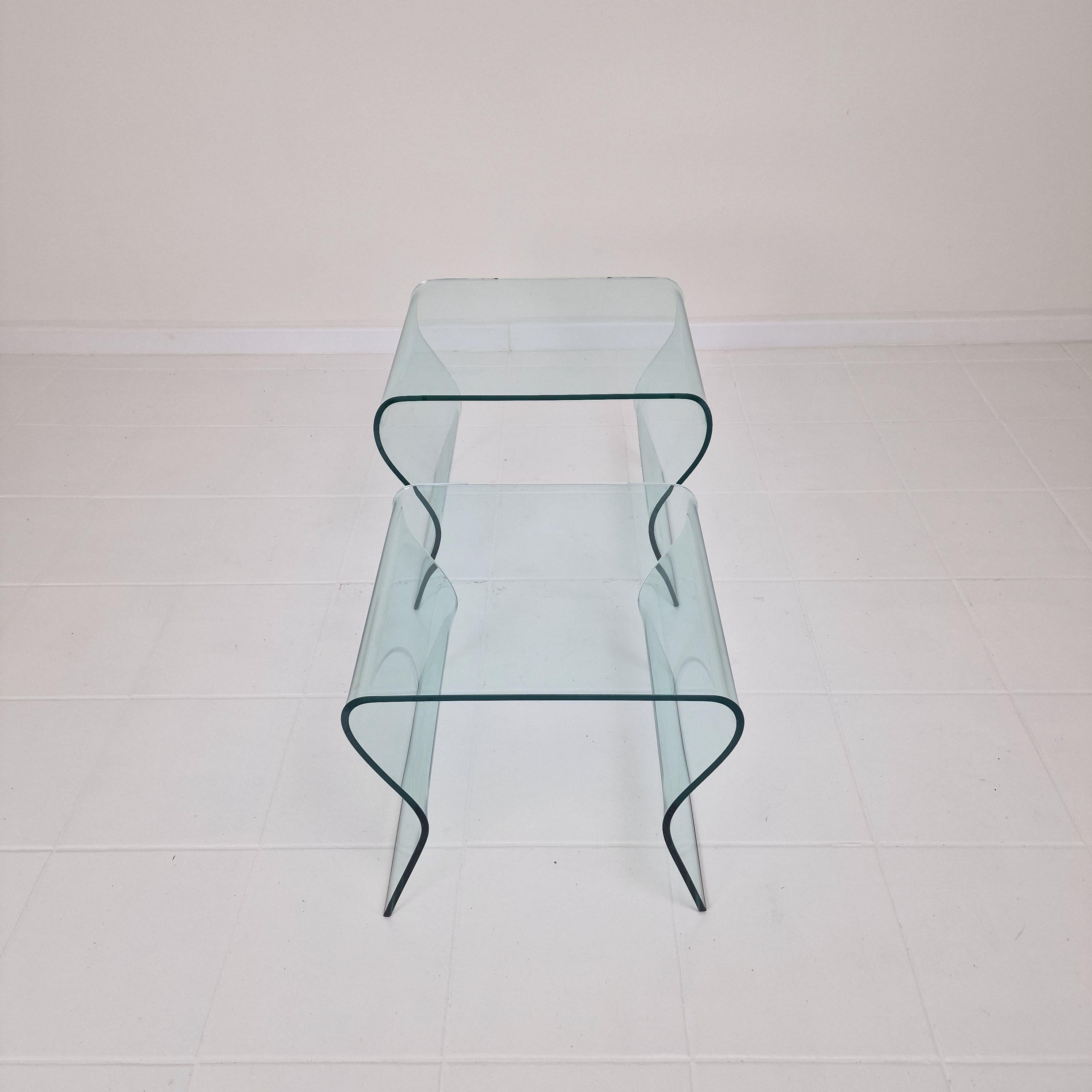 „Tango“ Glas-Stapeltisch-Set aus Glas von Fabio Di Bartolomei für Fiam Italia im Angebot 6