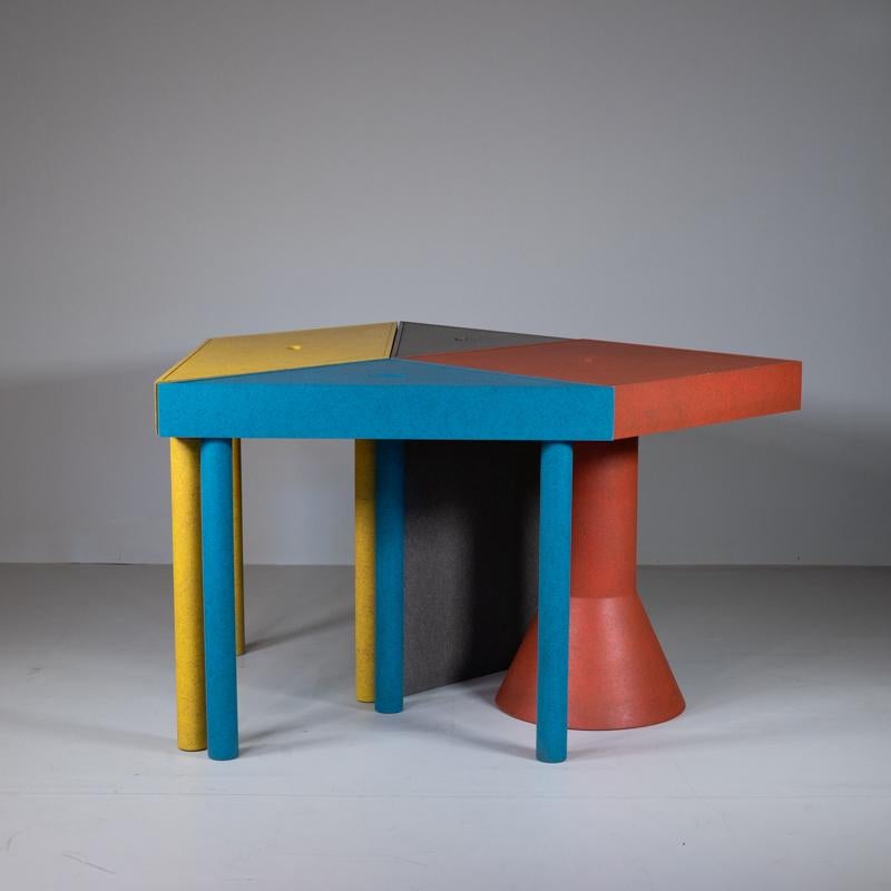 Wood Tangram modular table, Massimo Morozzi, Cassina, 1988 For Sale