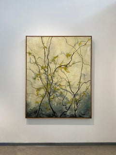 Branches, abstrakte Landschafts-Enkaustik-Gemälde