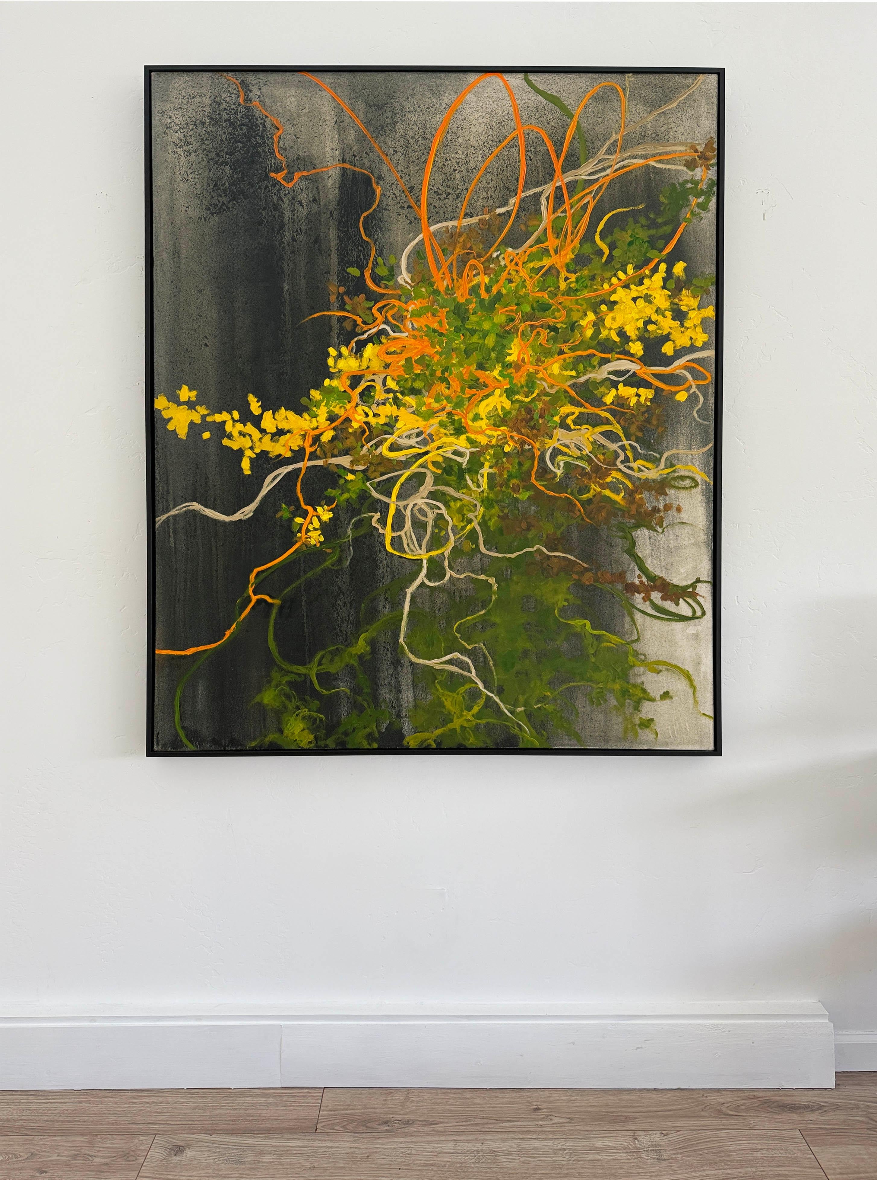 Colorful abstract  large format nature oil painting - Painting by Tania Dibbs