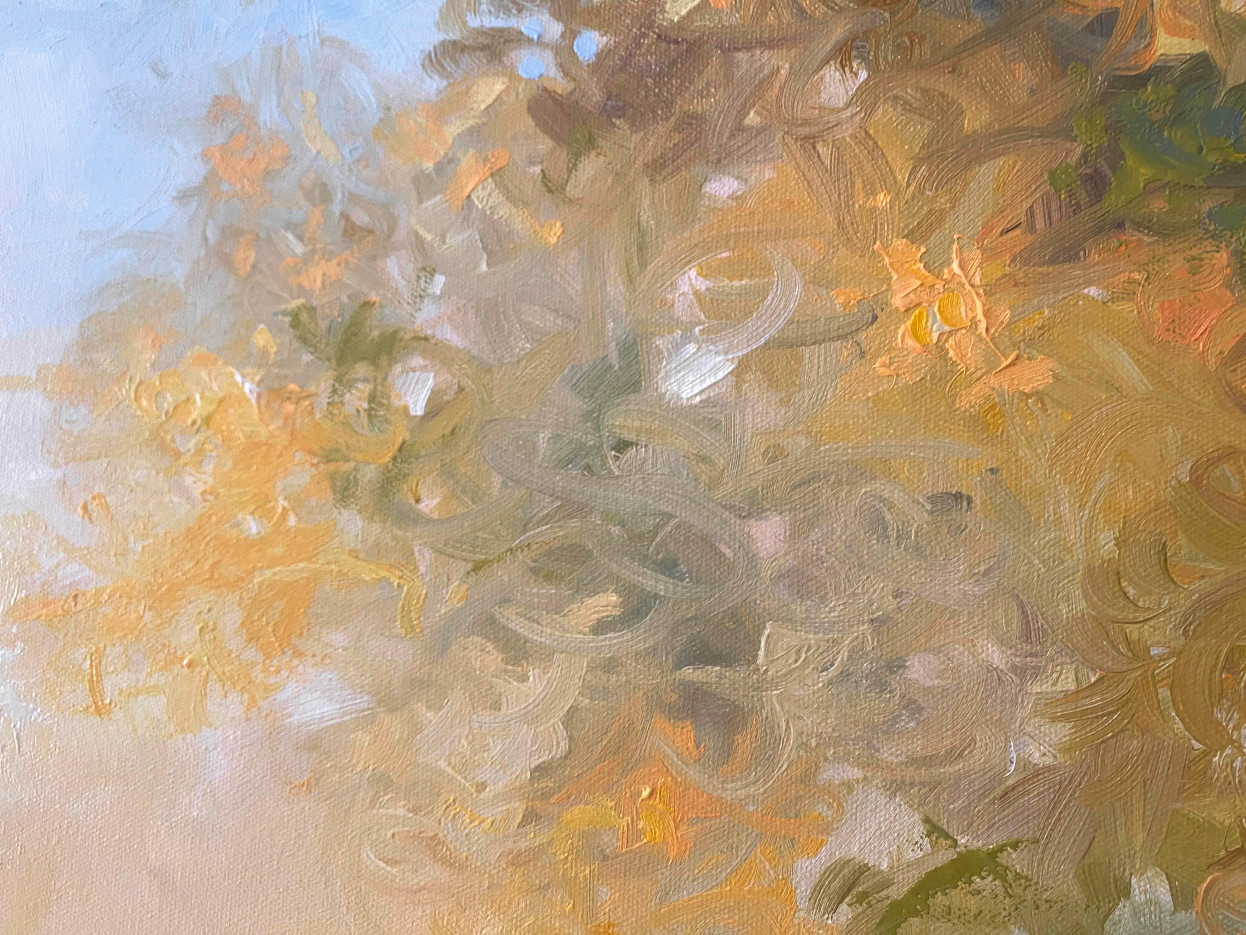 „Connections“, Ölfarbe, zeitgenössische, abstrakte Landschaft, 2022 – Painting von Tania Dibbs