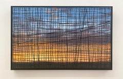 "Cielo entrecruzado", pintura al óleo, purpurina, contemporáneo,  paisaje abstracto