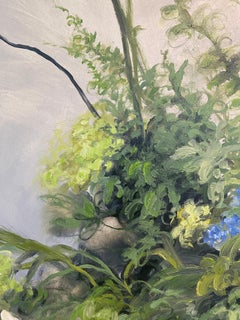 Floral painting, abstract floral large scale oil painting