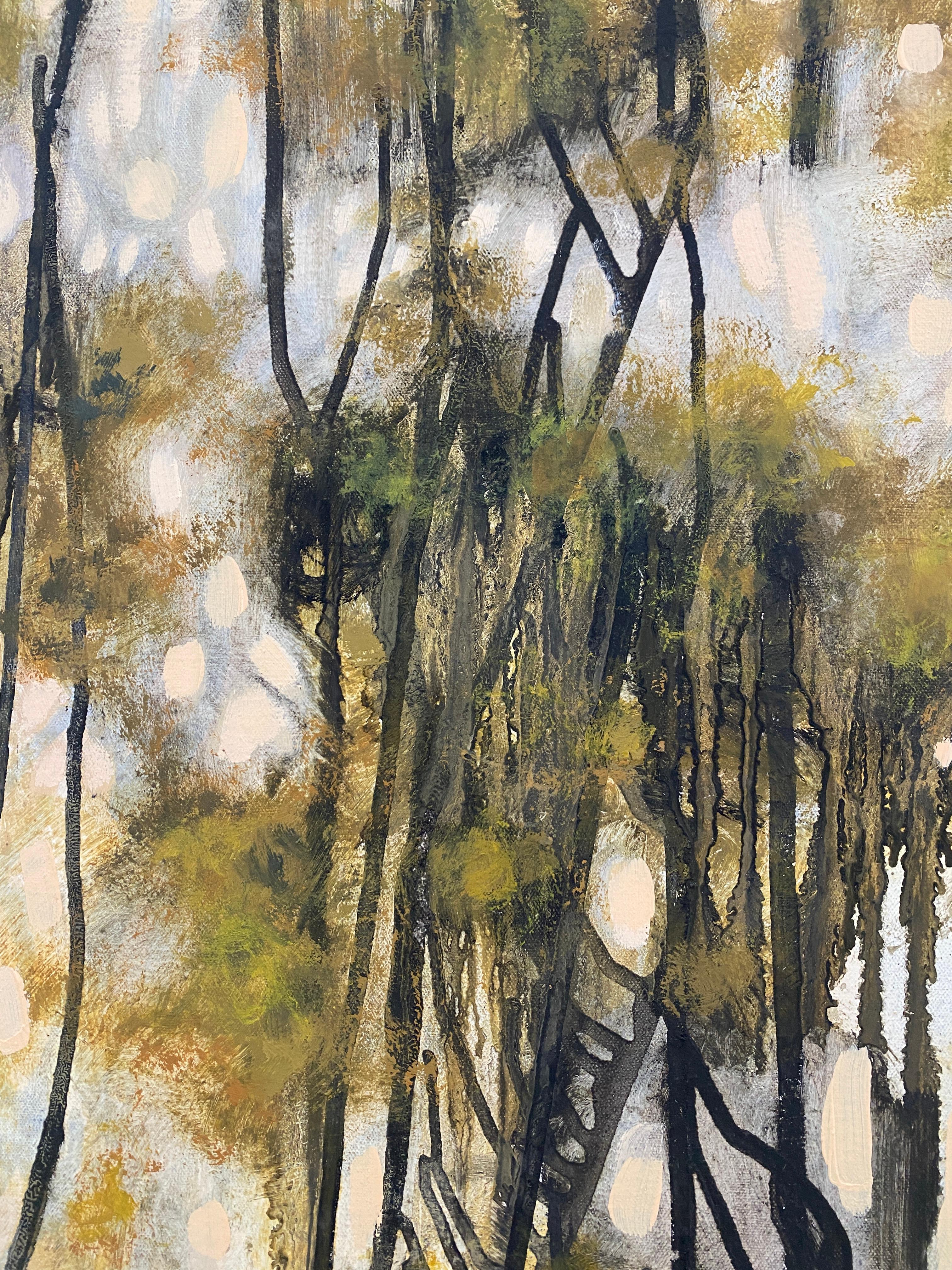Pittura ad olio di paesaggio astratto e fratturato, formato grande in vendita 1