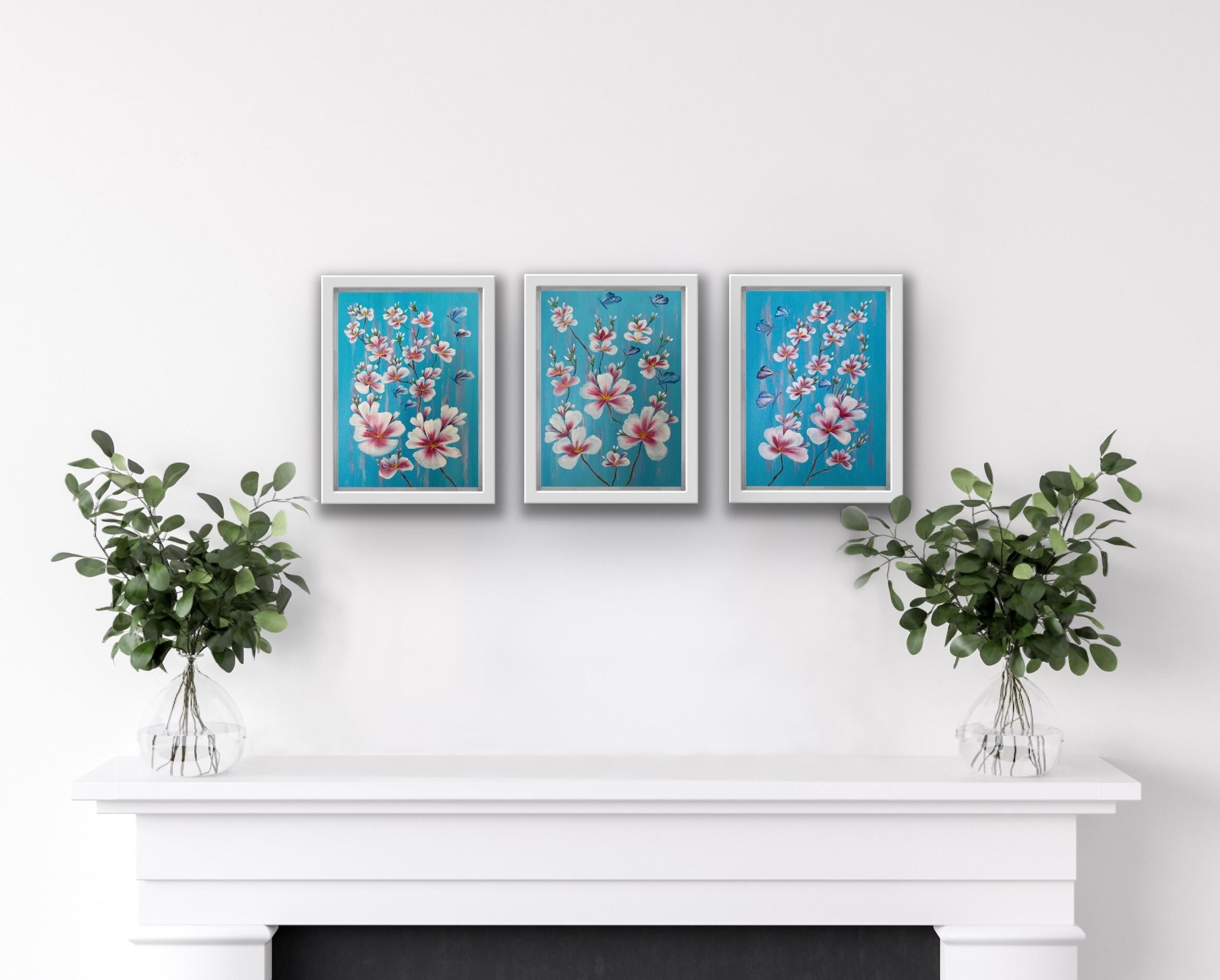 Blossom Triptych - Painting by Tania Oko