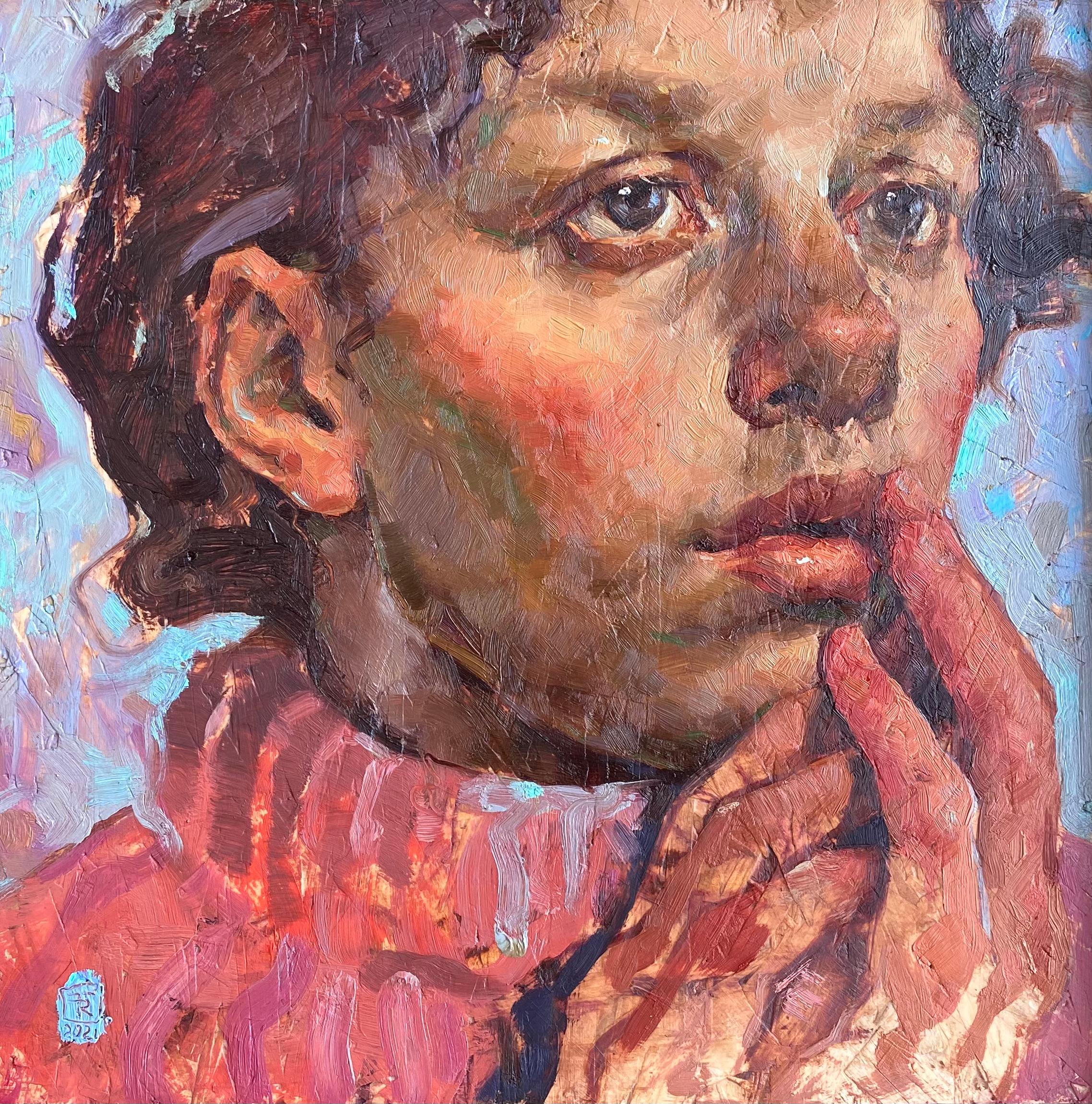 An Occasional Dream- 21st Century Contemporary Portrait Painting of a Boy