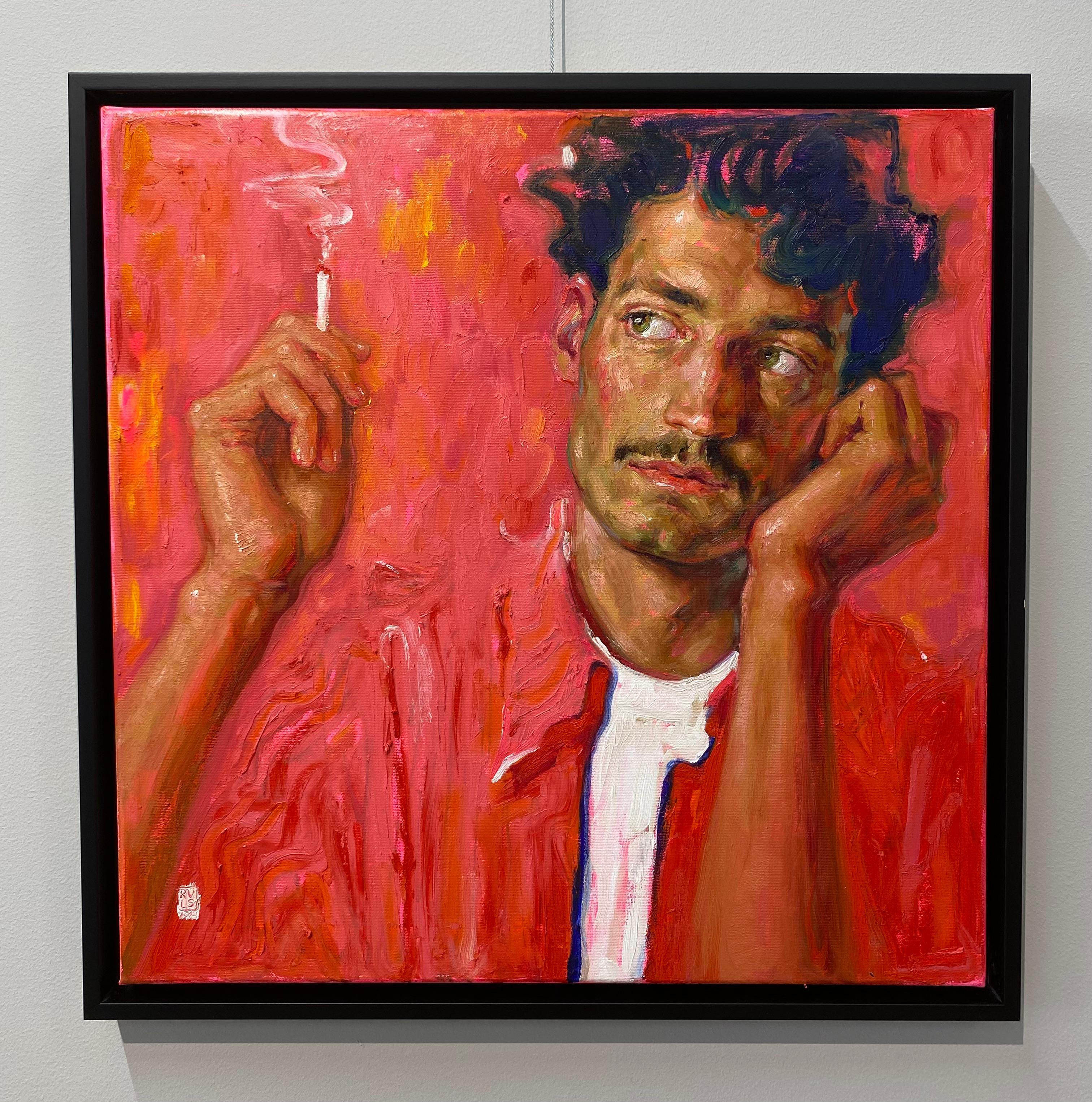 Baker- Miller Pink- Retrato contemporáneo del siglo XXI - Painting de Tania Rivilis