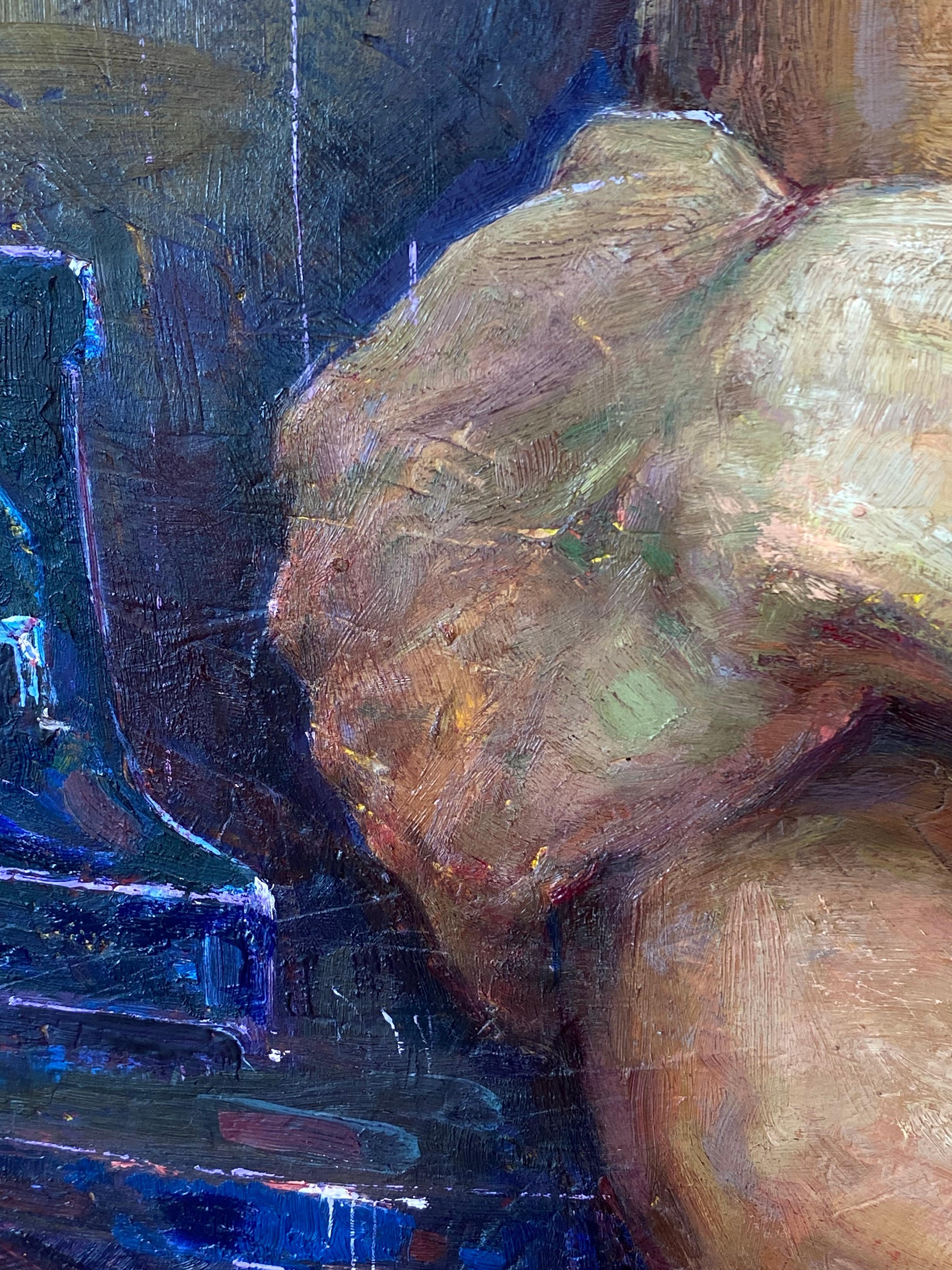 L Antagoniste- Retrato contemporáneo del siglo XXI Pintura de un hombre 5