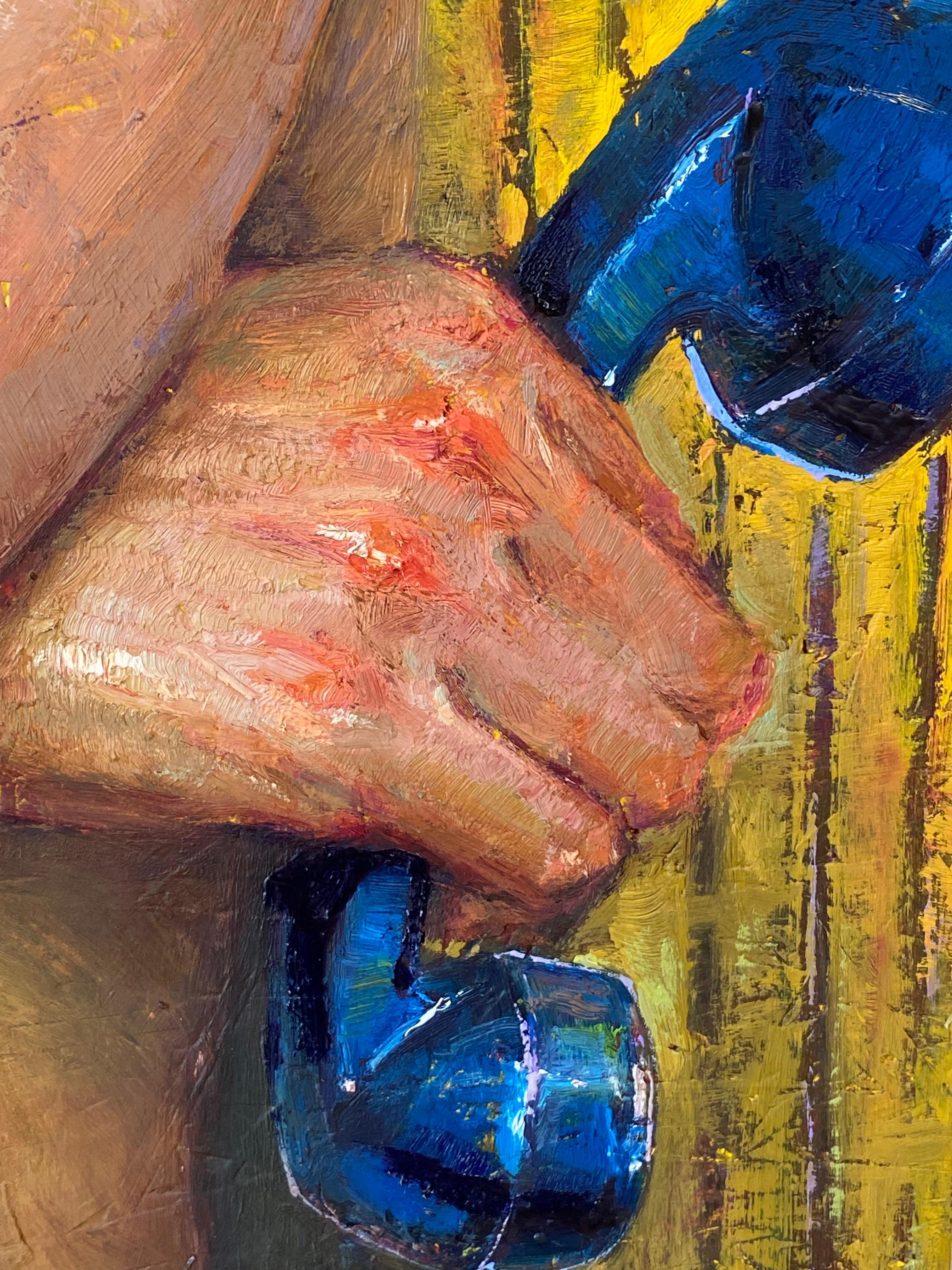 L Antagoniste- Retrato contemporáneo del siglo XXI Pintura de un hombre 7