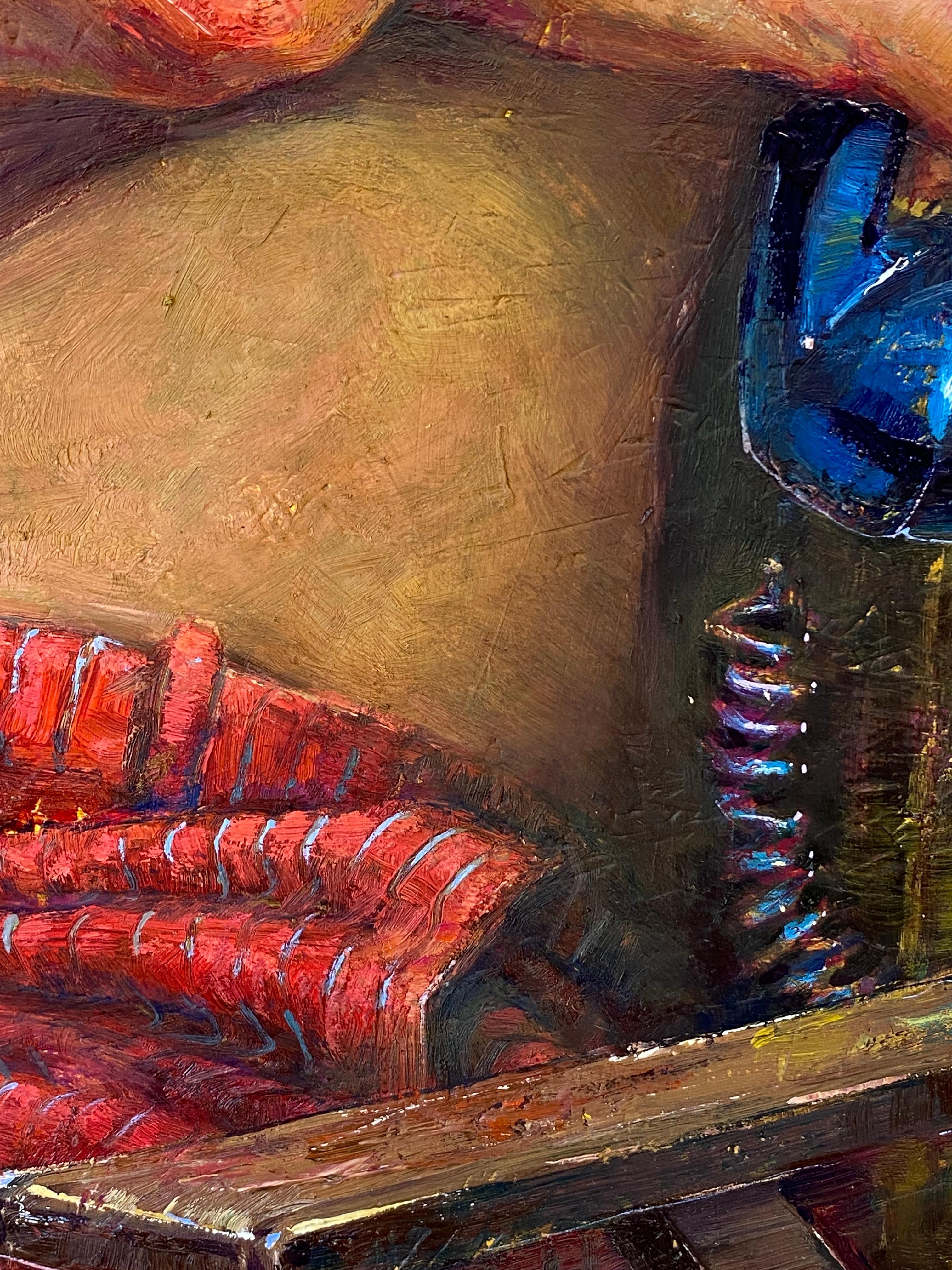 L Antagoniste- Retrato contemporáneo del siglo XXI Pintura de un hombre 8