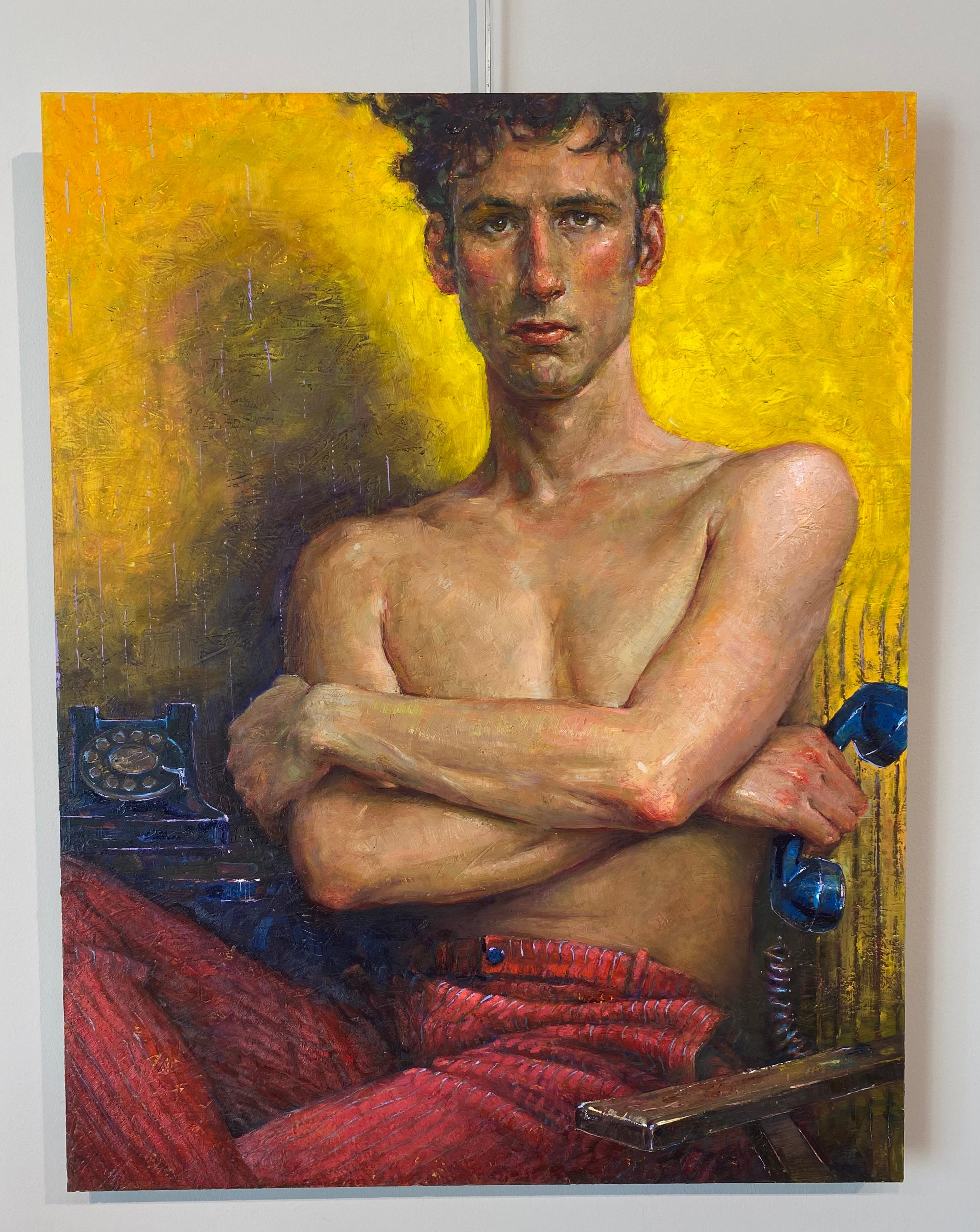 L Antagoniste- Retrato contemporáneo del siglo XXI Pintura de un hombre - Painting de Tania Rivilis