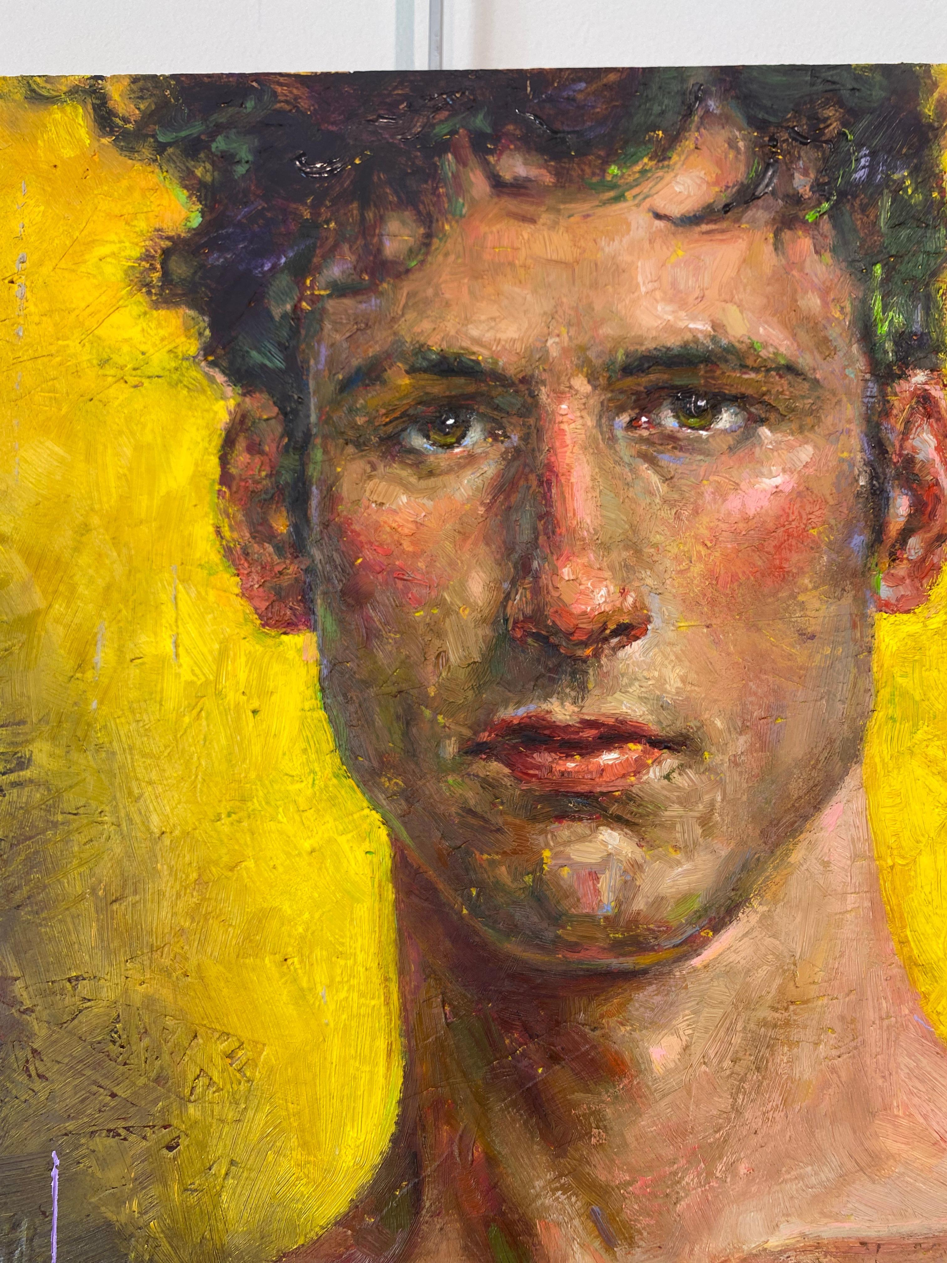 L Antagoniste- Retrato contemporáneo del siglo XXI Pintura de un hombre - Painting Contemporáneo de Tania Rivilis