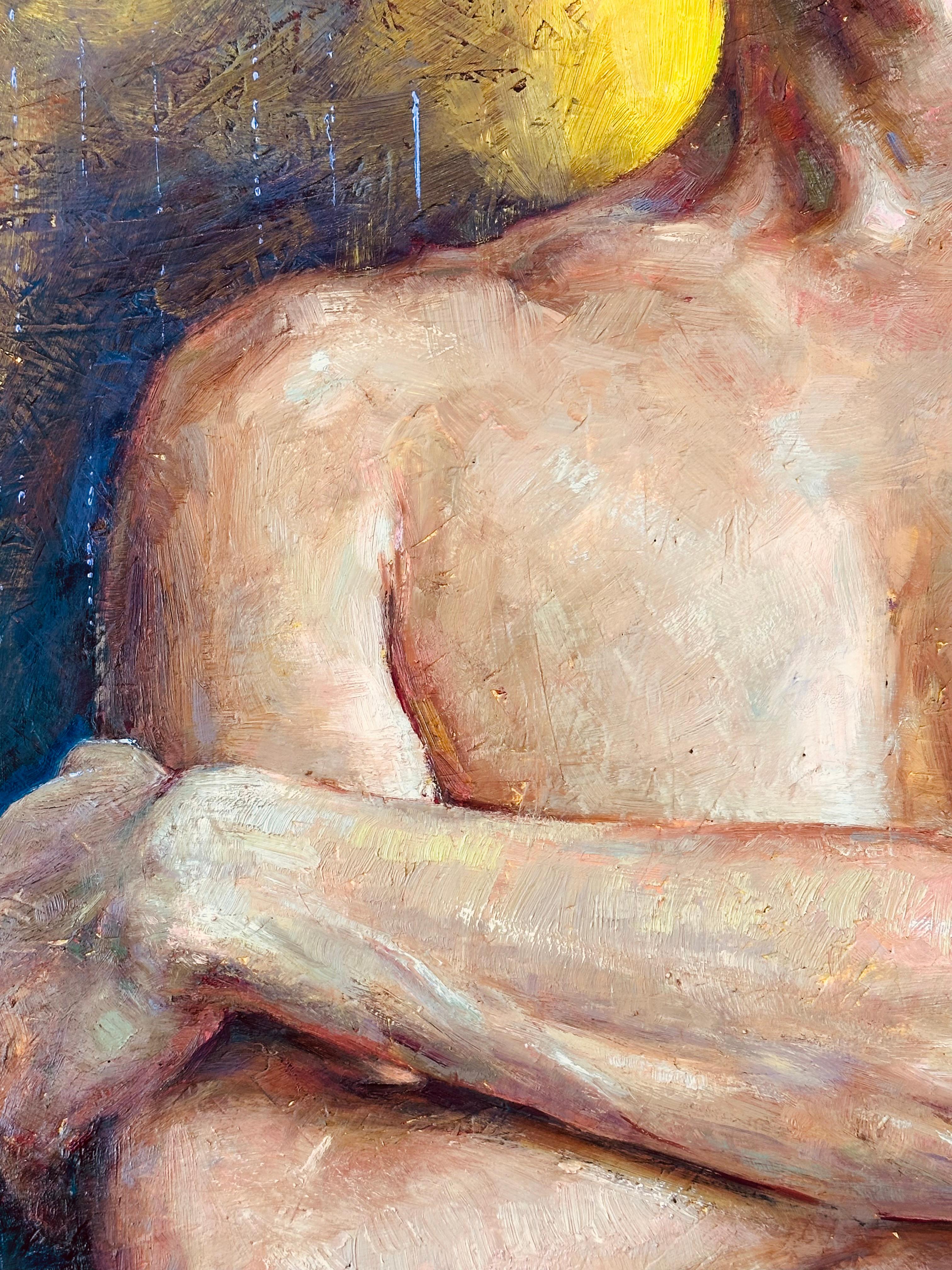 L'Antagoniste- Figura Contemporánea del Siglo XXI  Pintura de un hombre con el pecho desnudo en venta 6