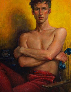 L'Antagoniste- Figura Contemporánea del Siglo XXI  Pintura de un hombre con el pecho desnudo