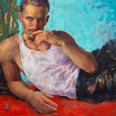 Laurent- 21st Century Contemporary Portrait Painting of a young man