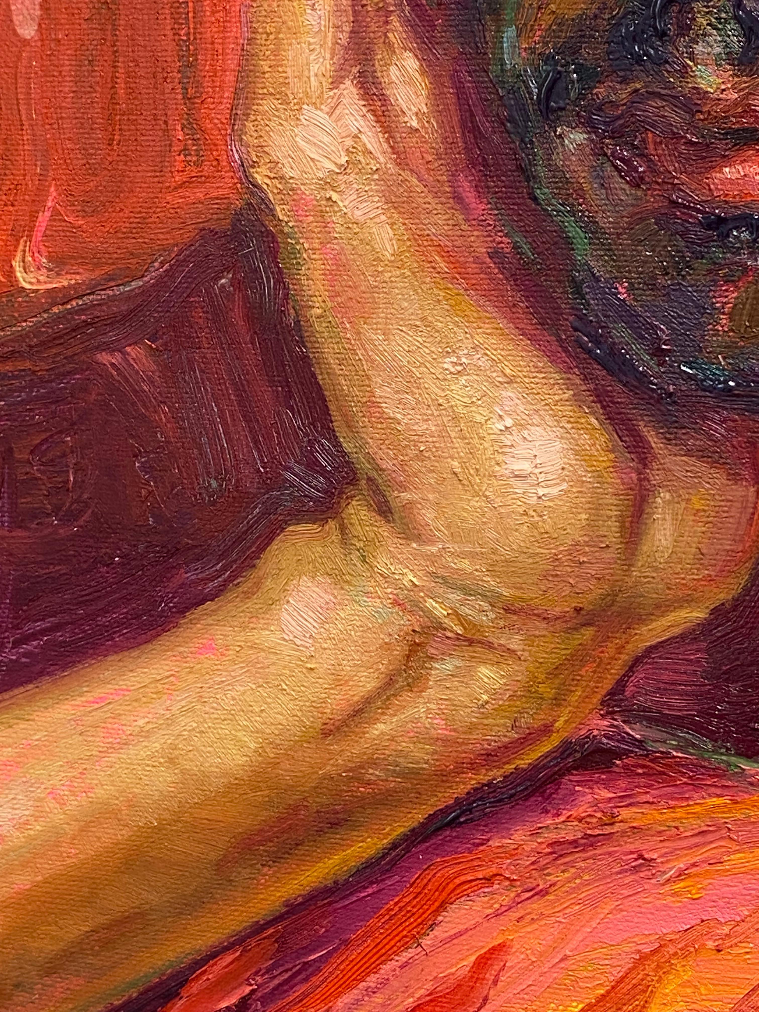 Terciopelo rojo - Retrato contemporáneo del siglo XXI en venta 2