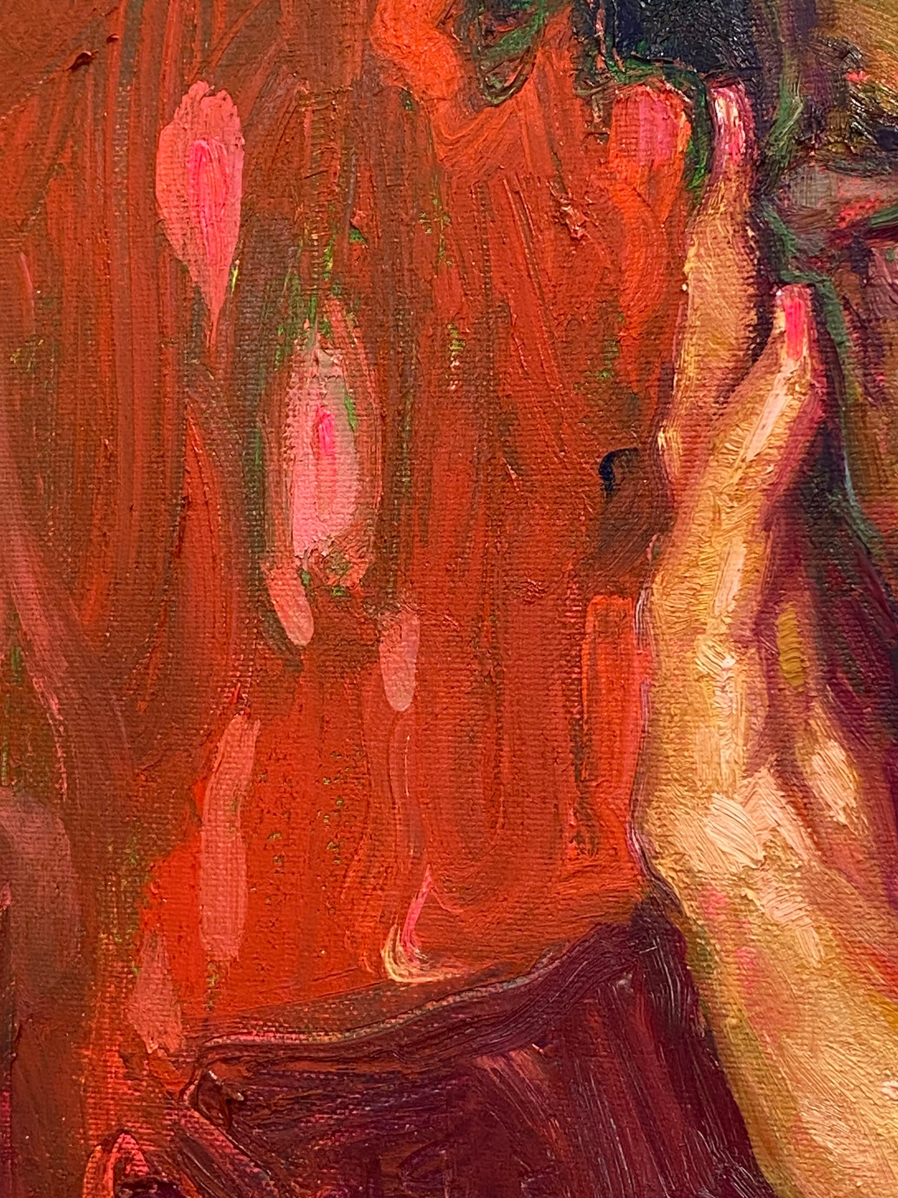 Terciopelo rojo - Retrato contemporáneo del siglo XXI en venta 3