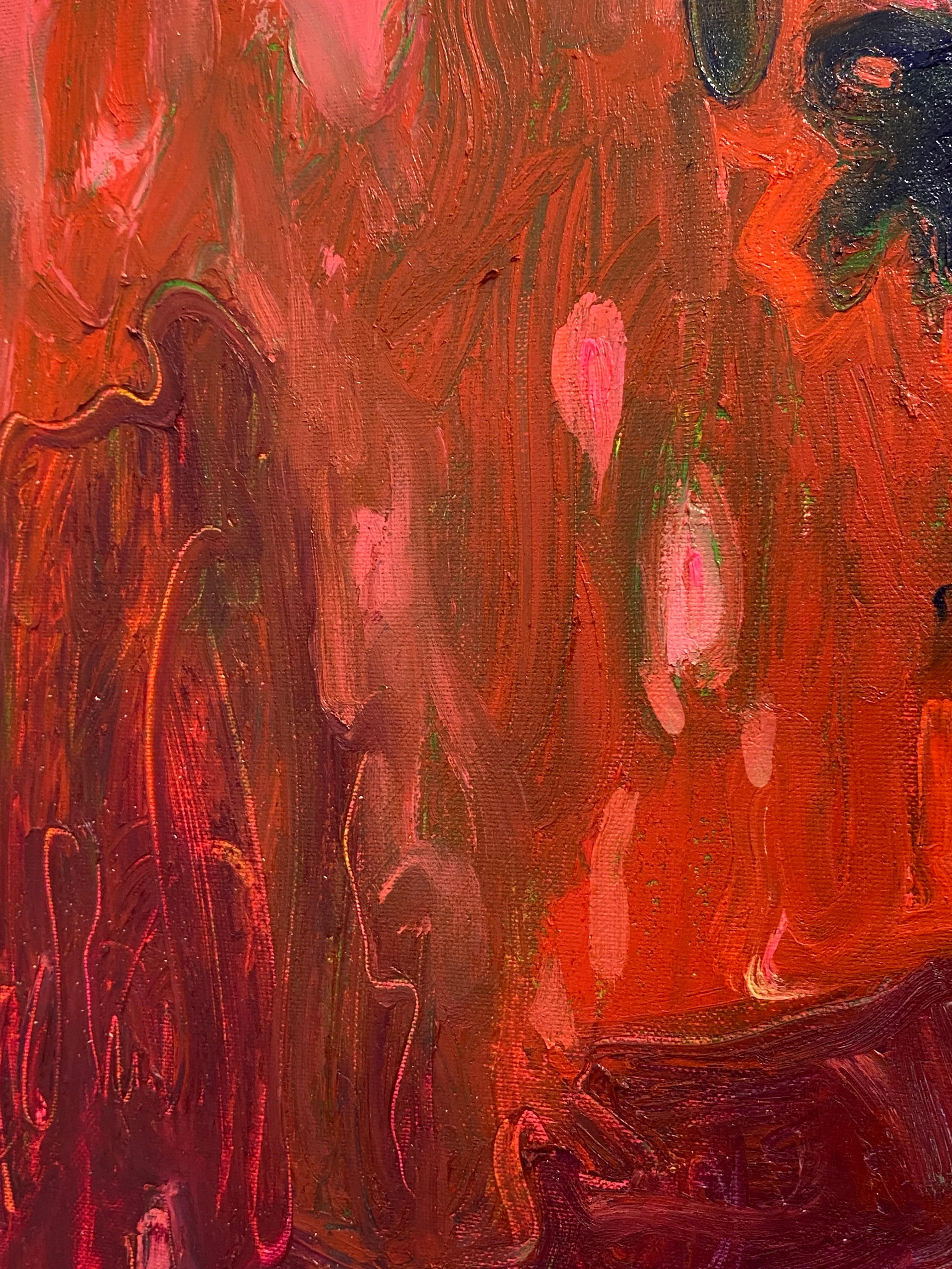 Terciopelo rojo - Retrato contemporáneo del siglo XXI en venta 4