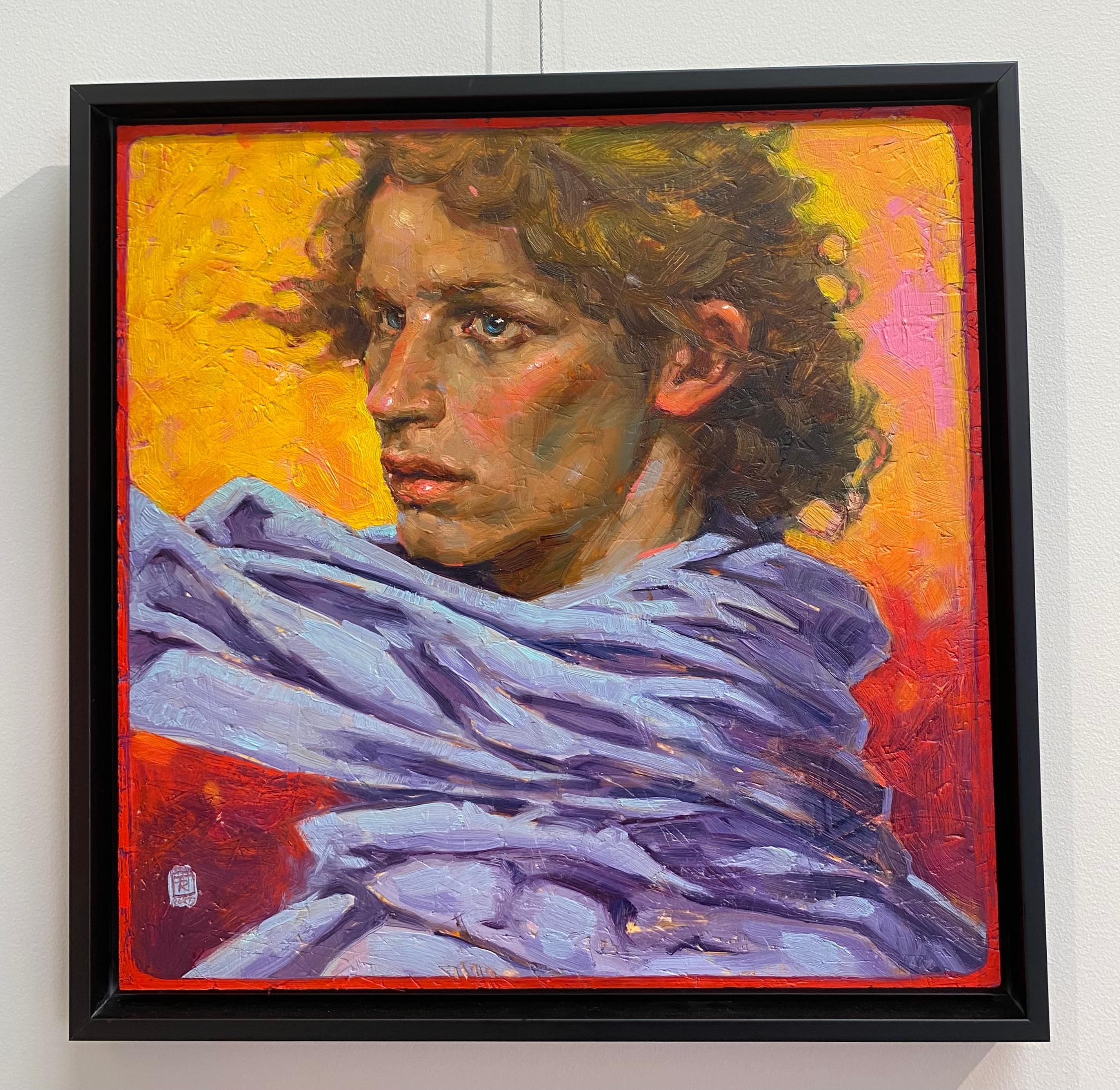 Avvolto dalle aspettative - Ritratto del XXI secolo in pittura contemporanea - Painting di Tania Rivilis