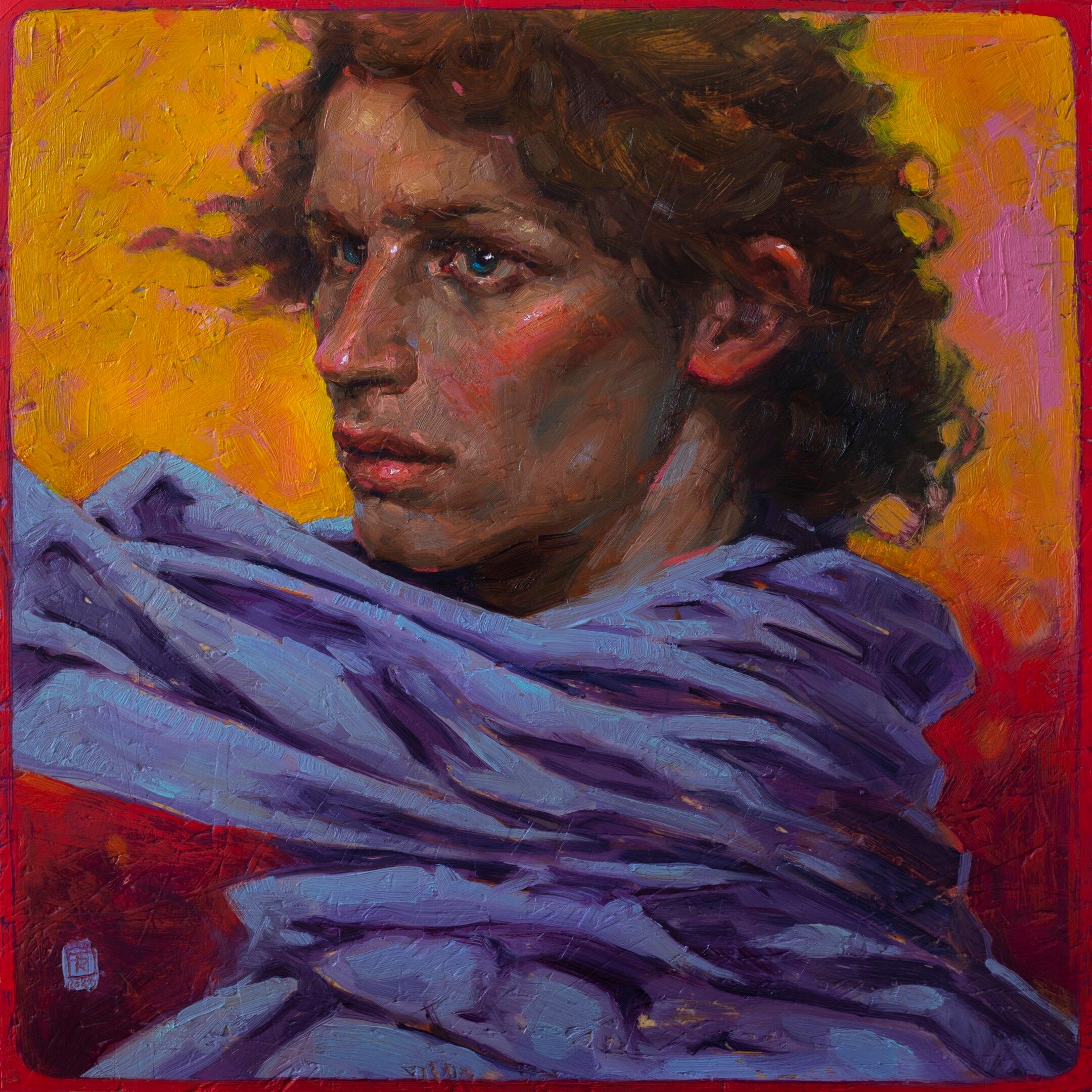 Shrouded in expectations- 21st Century Contemporary portrait Painting
