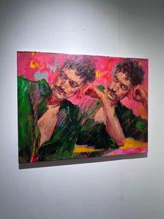 Singularité - Peinture figurative contemporaine du 21e siècle représentant un homme