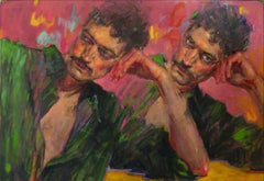 Singularité - Peinture figurative contemporaine du 21e siècle représentant un homme