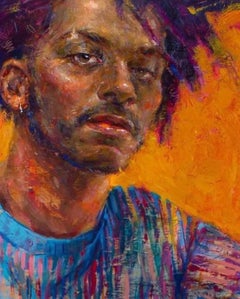 Some Ambiguous Words- 21st Century Contemporary Painting of a Young Man