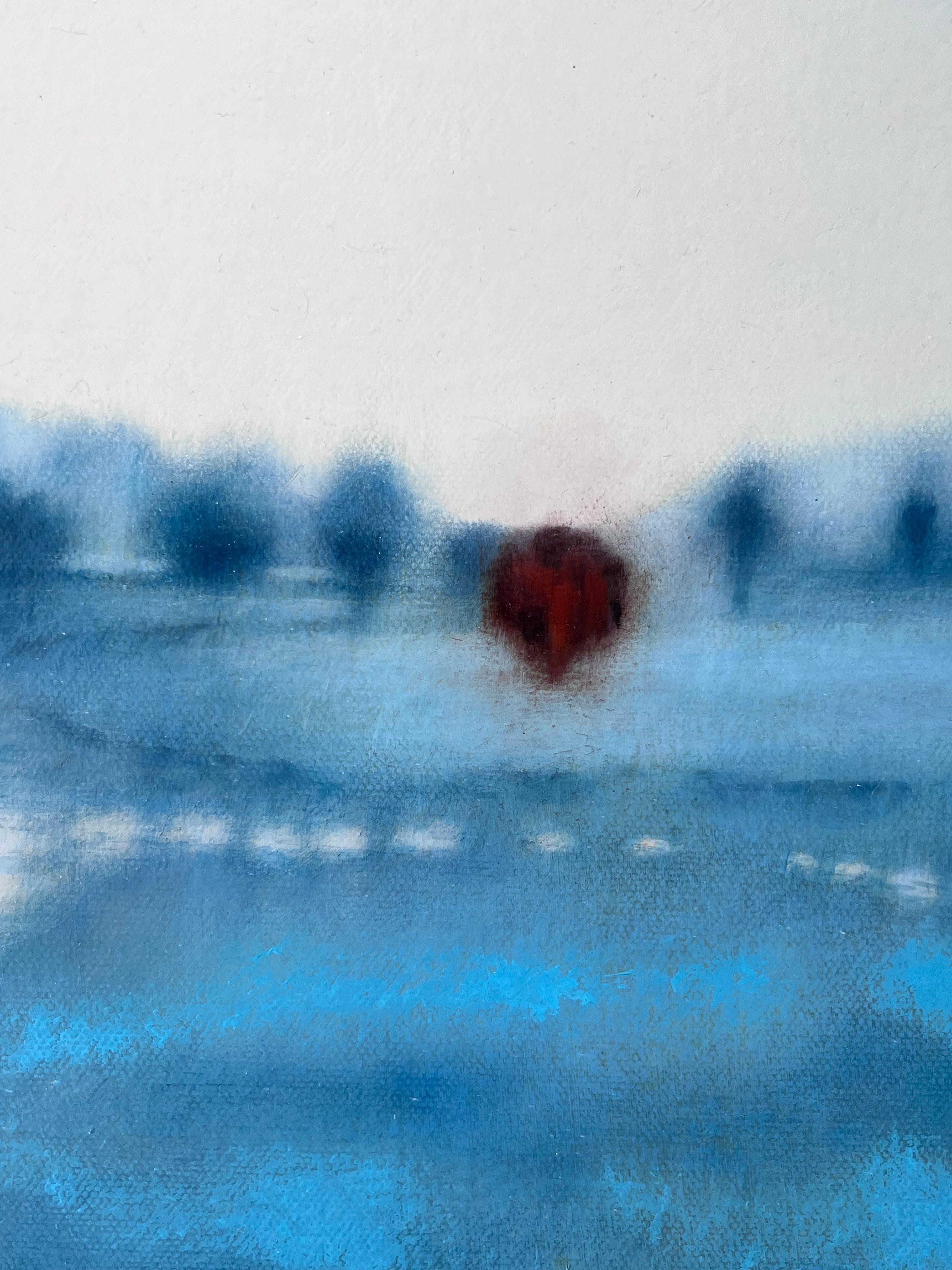 Downs bleu - Abstrait original  Peinture de paysage britannique - Art contemporain - Bleu Abstract Painting par Tania Rutland