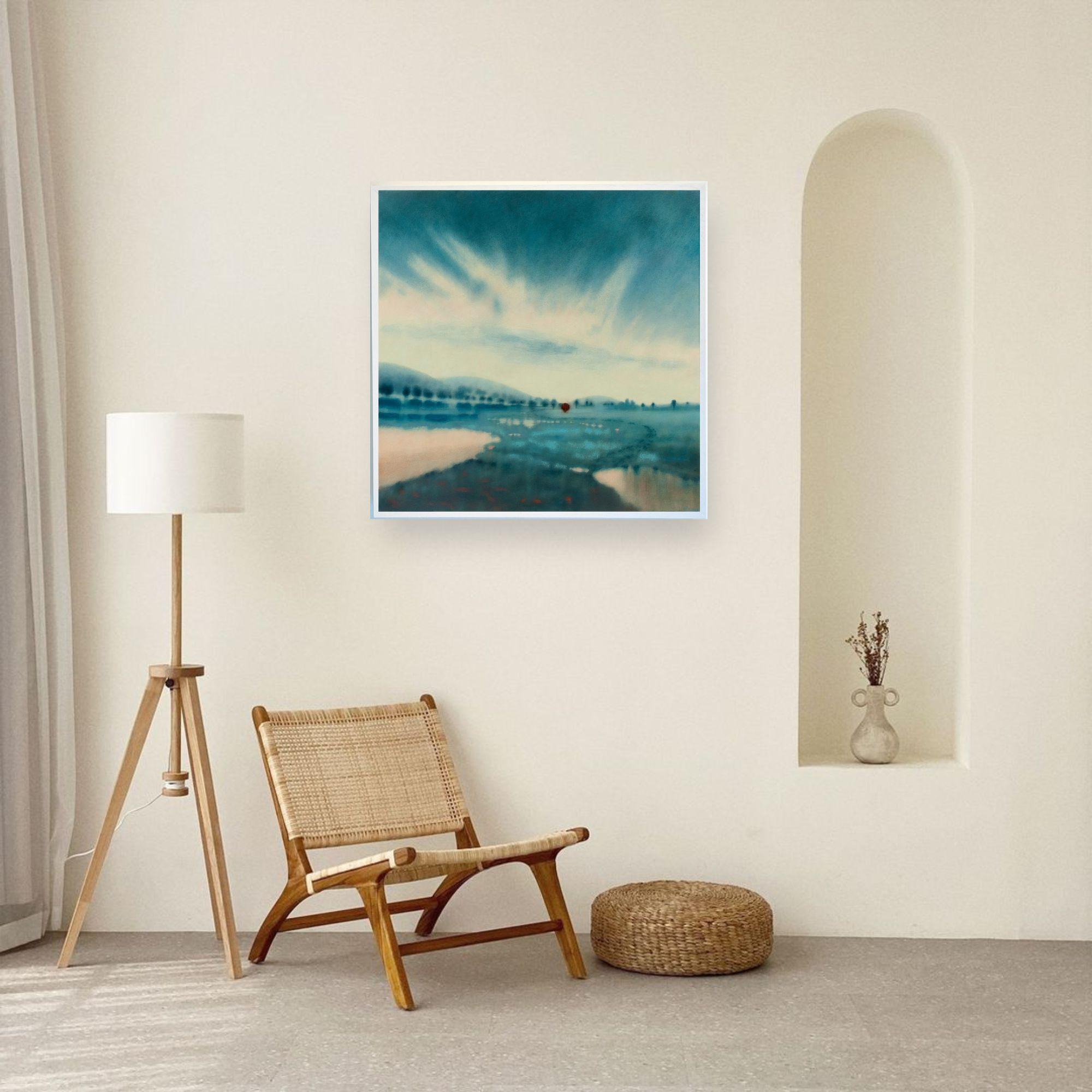 Blue Downs - Original abstract  British landscape painting - contemporary Art For Sale 1